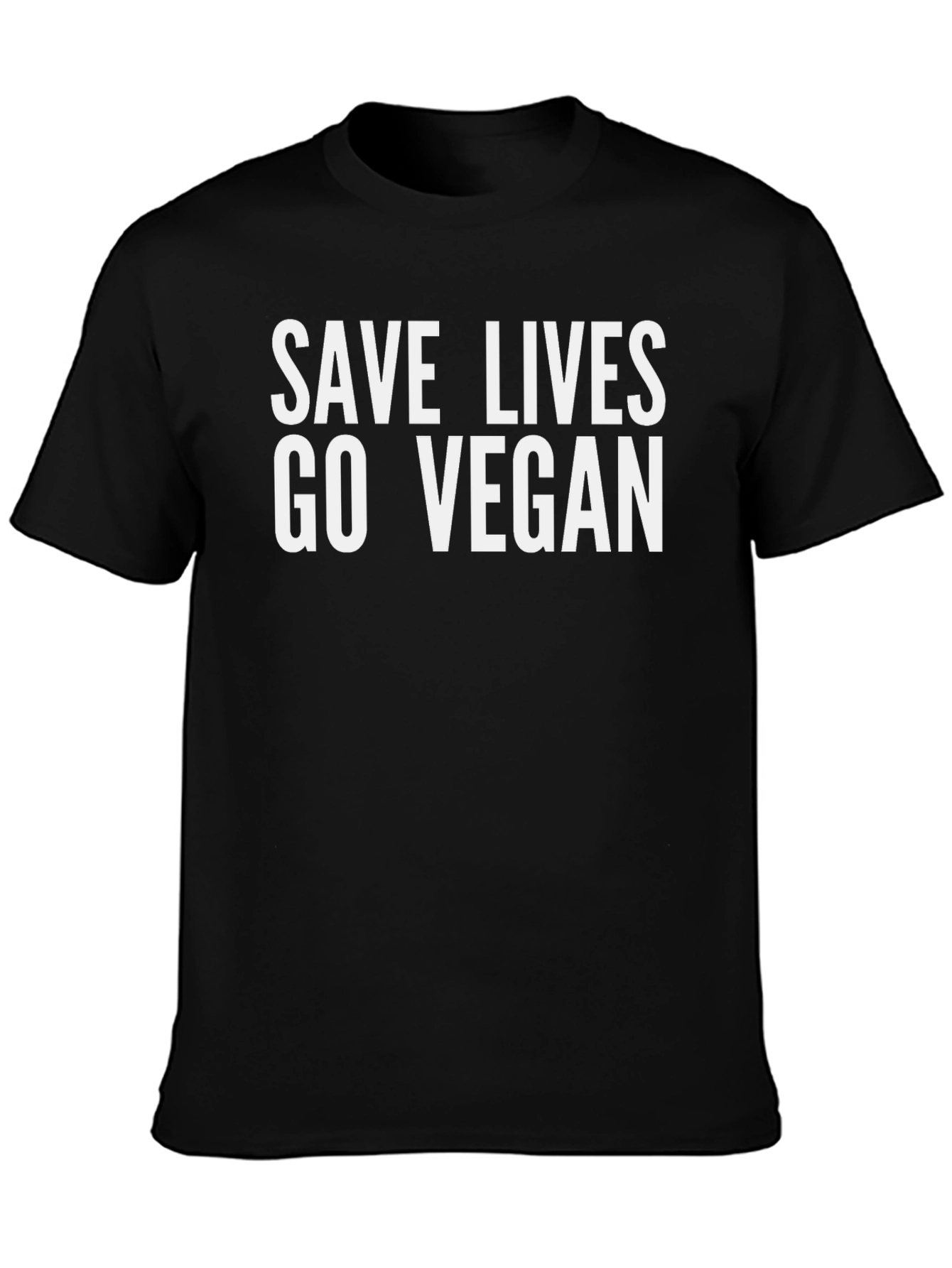 Save Lives Go Vegan T-Shirt Black