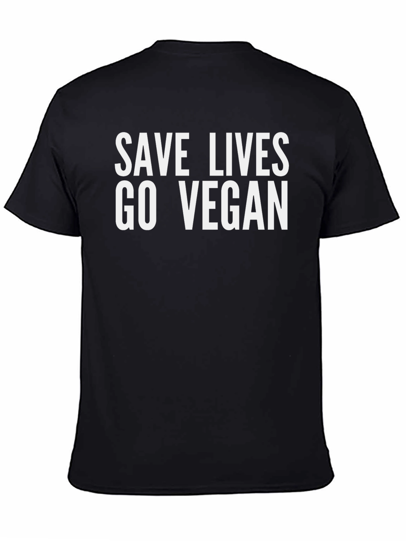 Save Lives Go Vegan T-Shirt Black