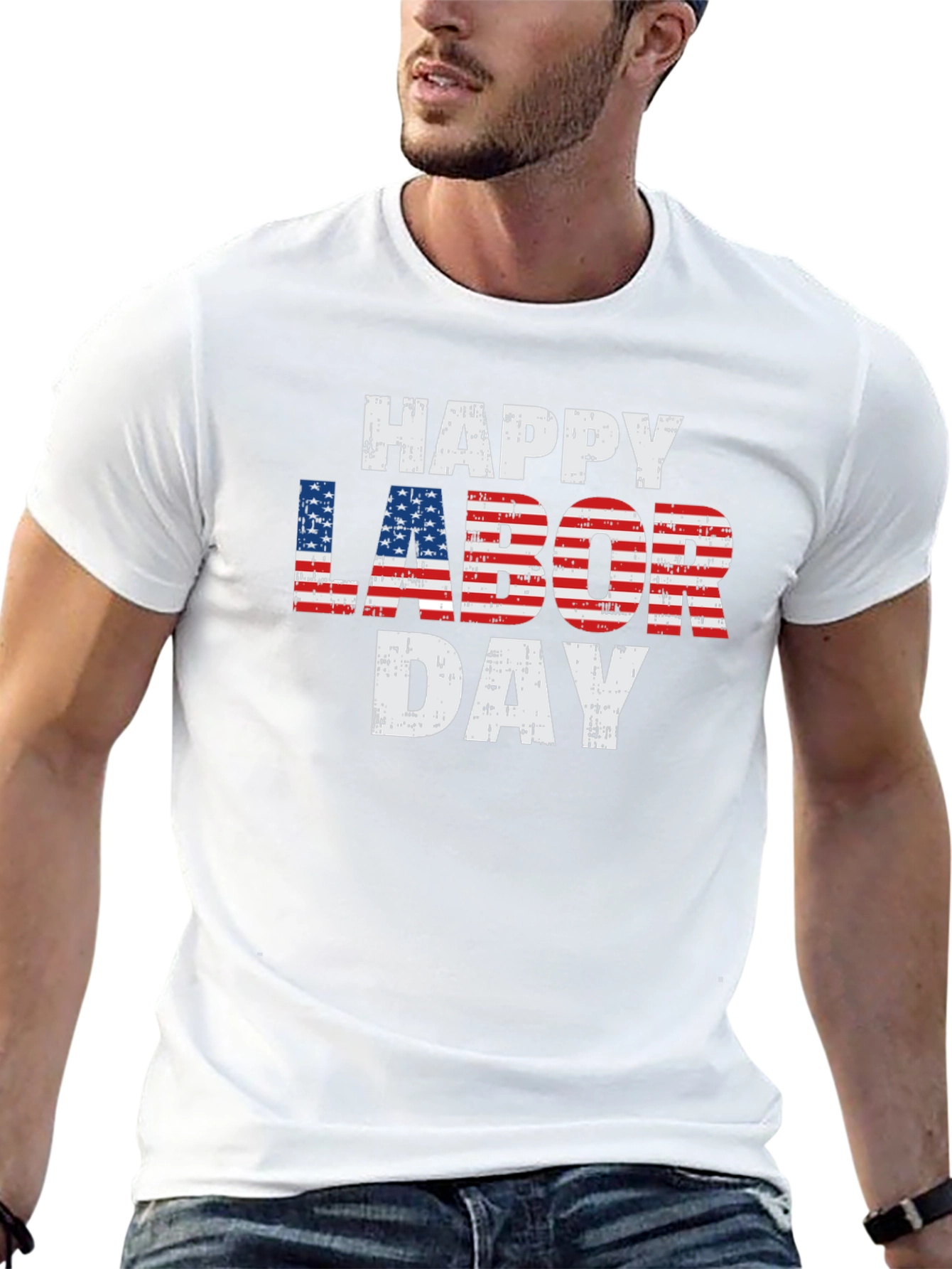 Happy Labor Day Patriotic USA Flag T-Shirt