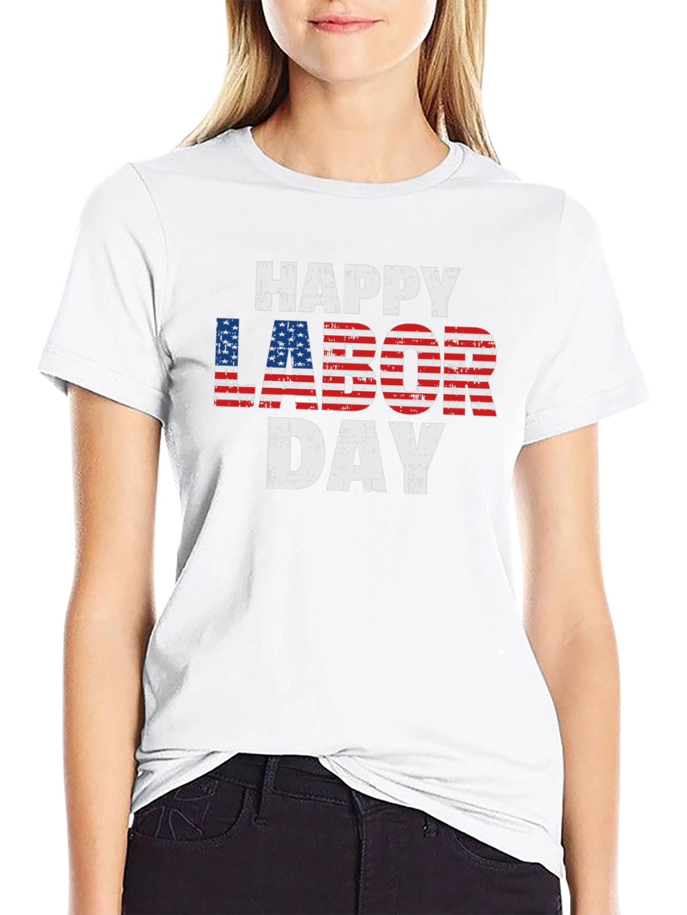 Happy Labor Day Patriotic USA Flag T-Shirt