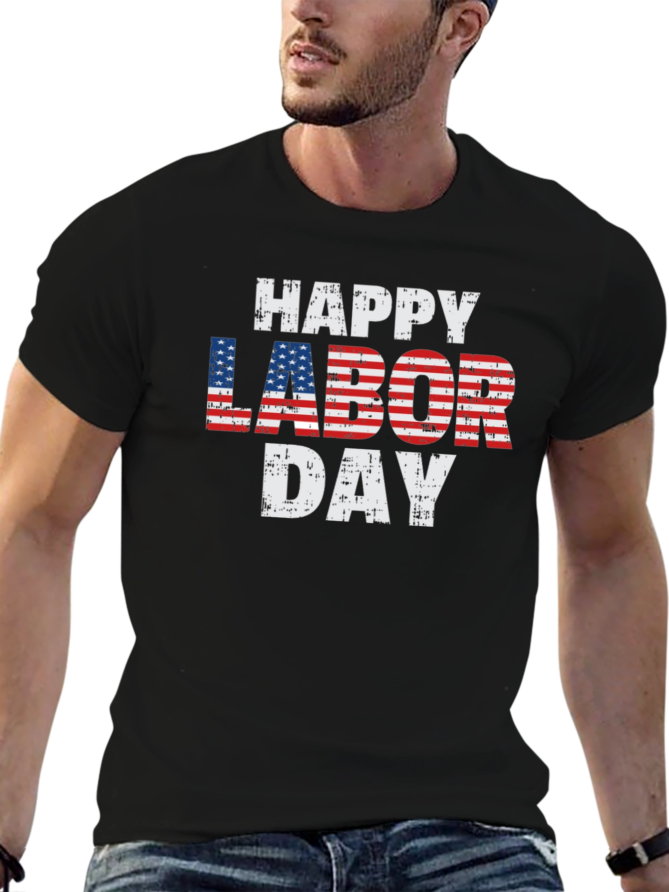 Happy Labor Day Patriotic USA Flag T-Shirt