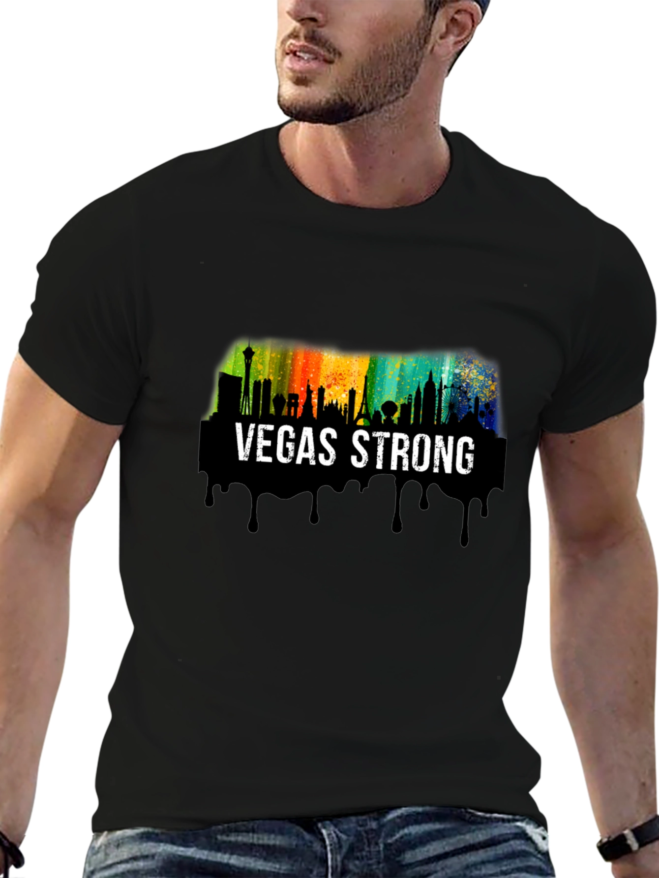 Vegas Strong Skyline Graphic T-Shirt