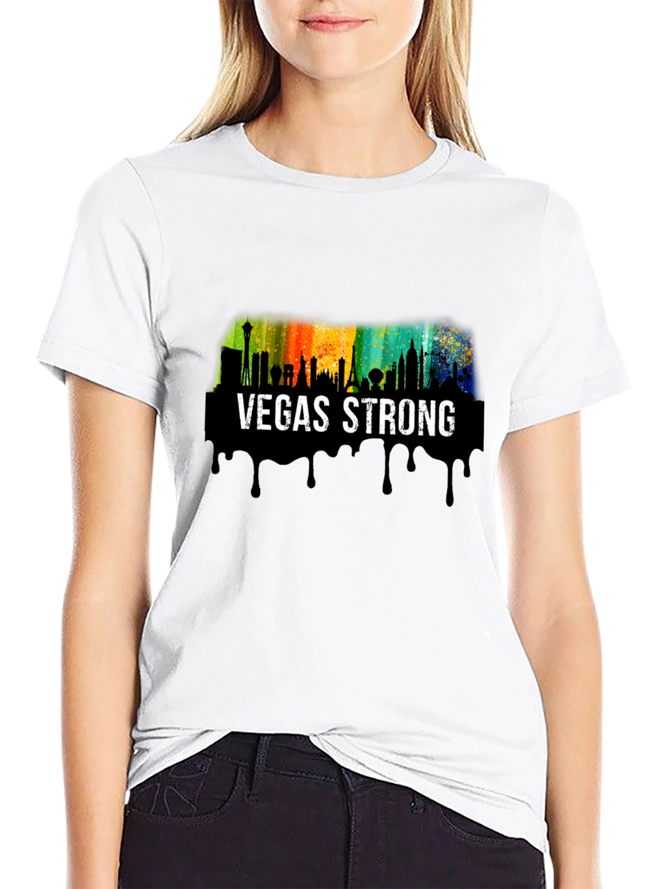 Vegas Strong Skyline Graphic T-Shirt