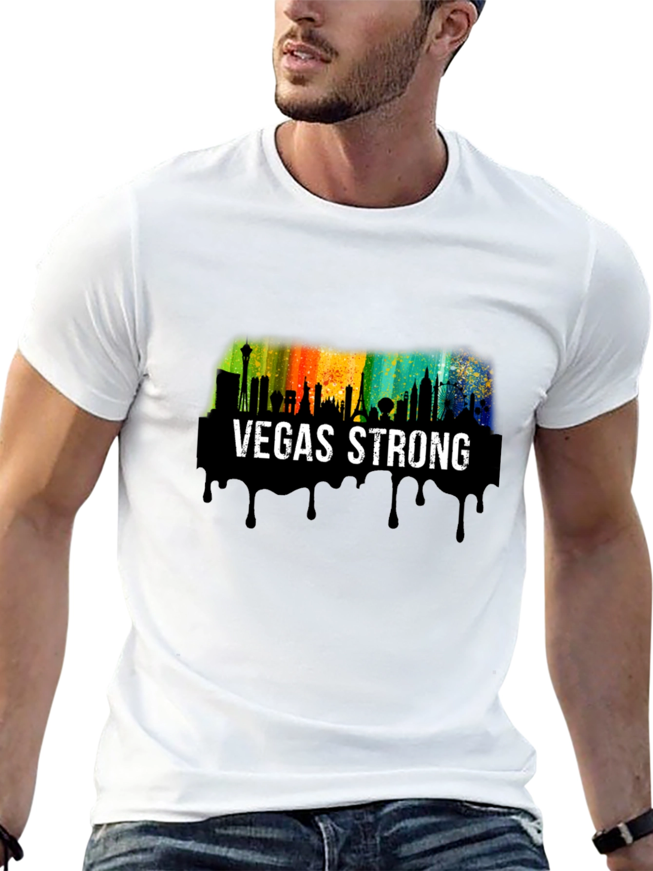 Vegas Strong Skyline Graphic T-Shirt