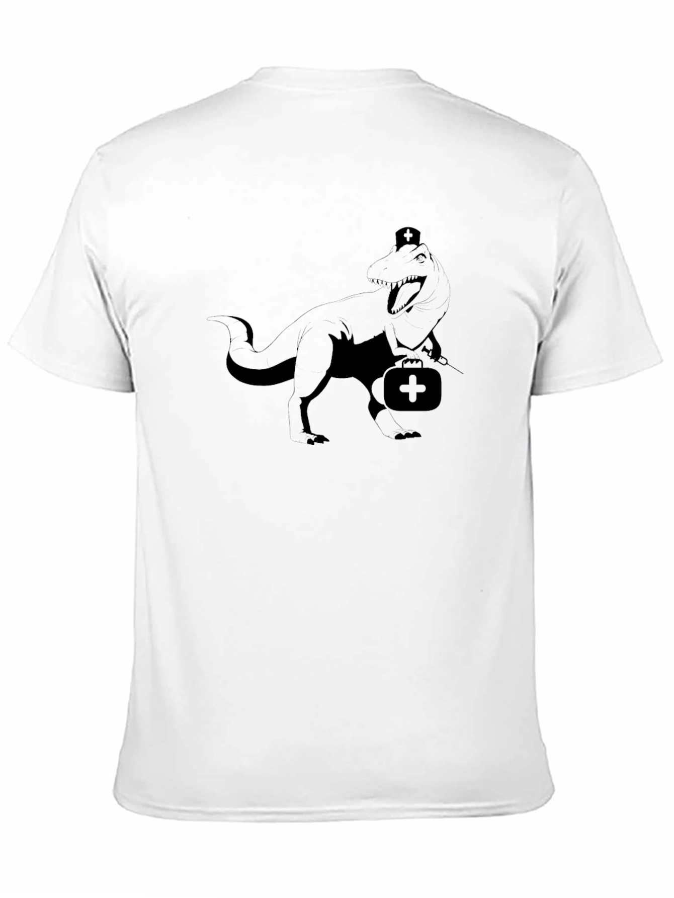 T-Rex Nurse Black Graphic Tee