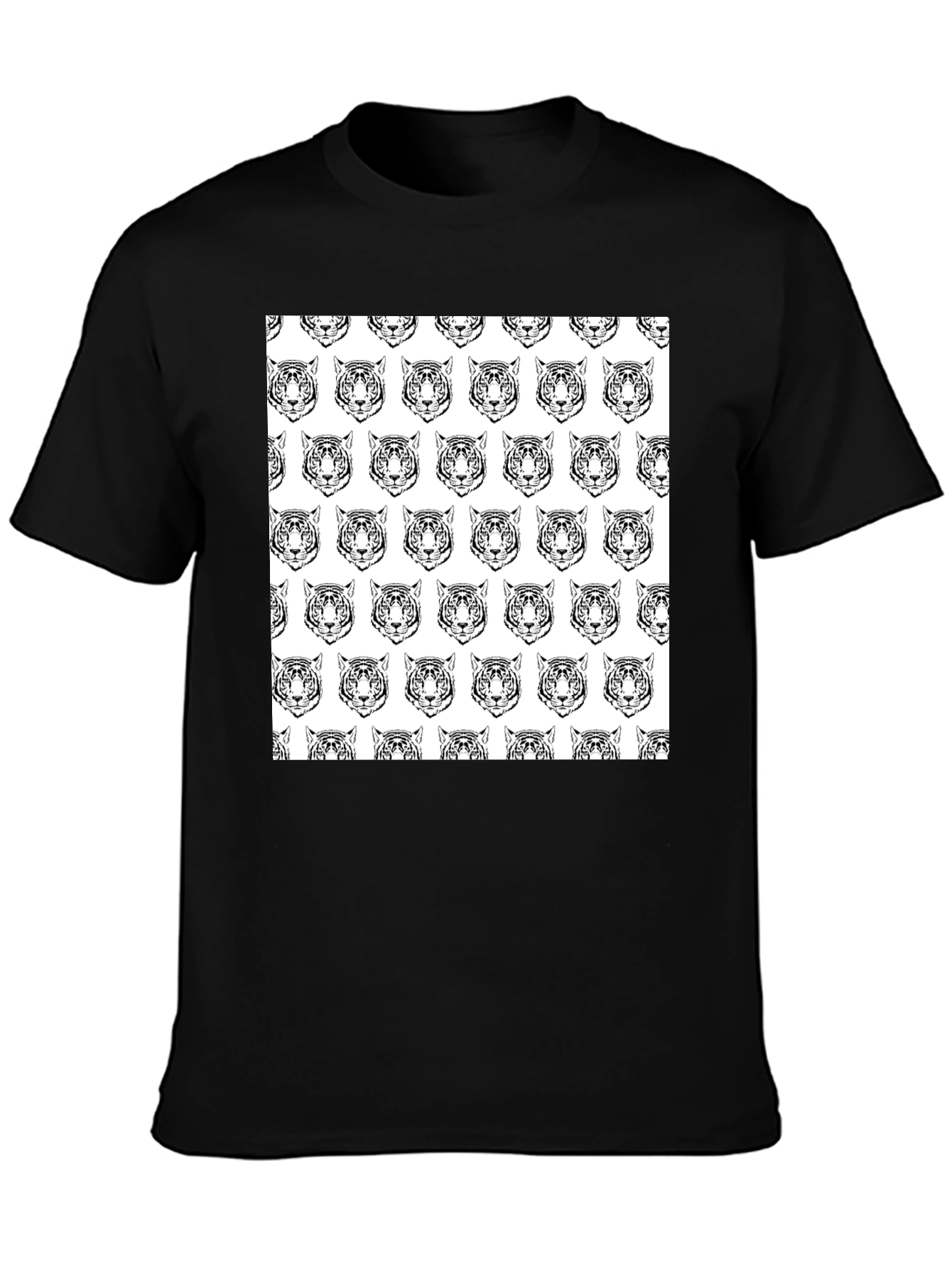 Black Tiger Print Graphic Tee