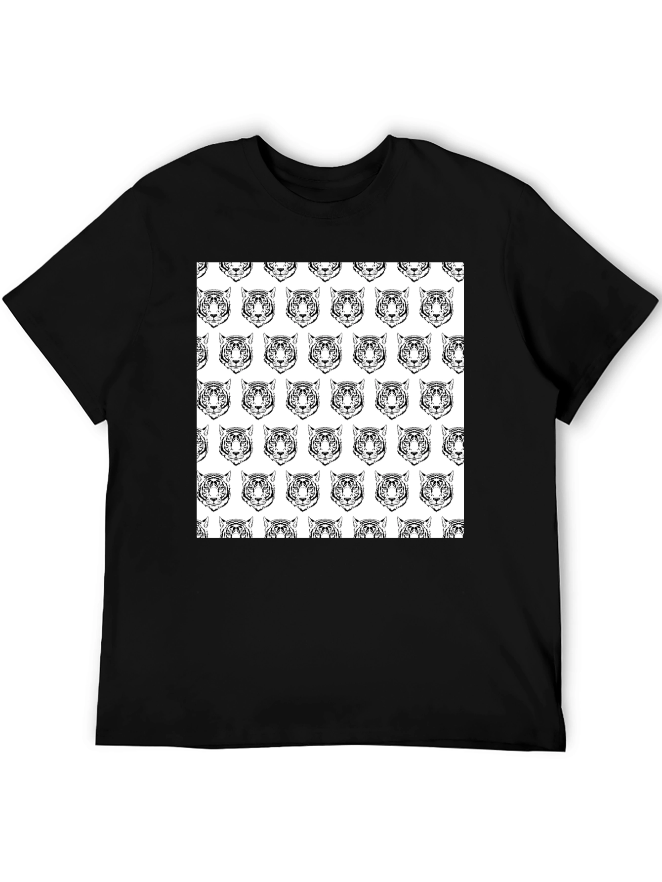Black Tiger Print Graphic Tee