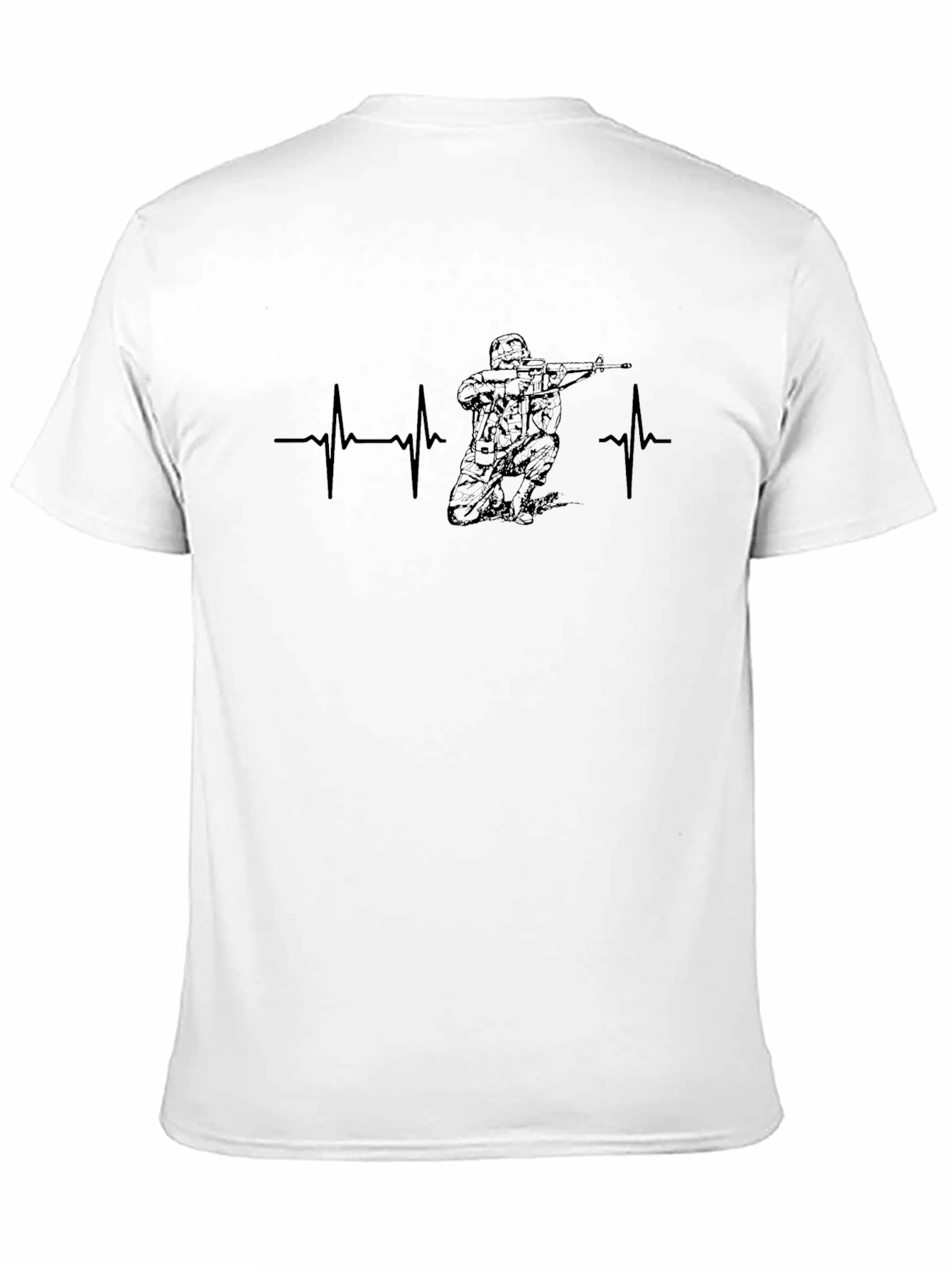 Heartbeat Soldier Graphic Tee - Black