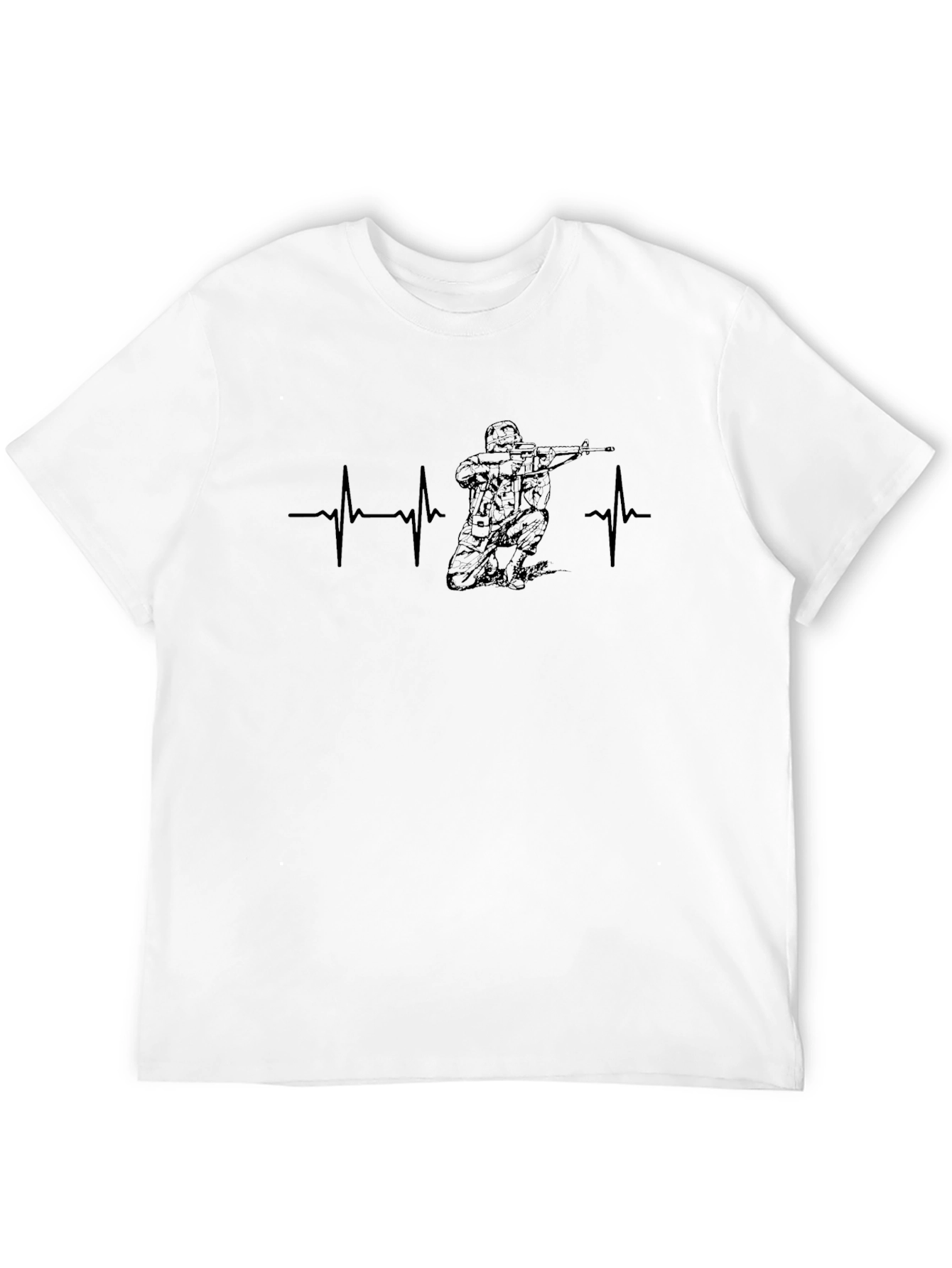 Heartbeat Soldier Graphic Tee - Black