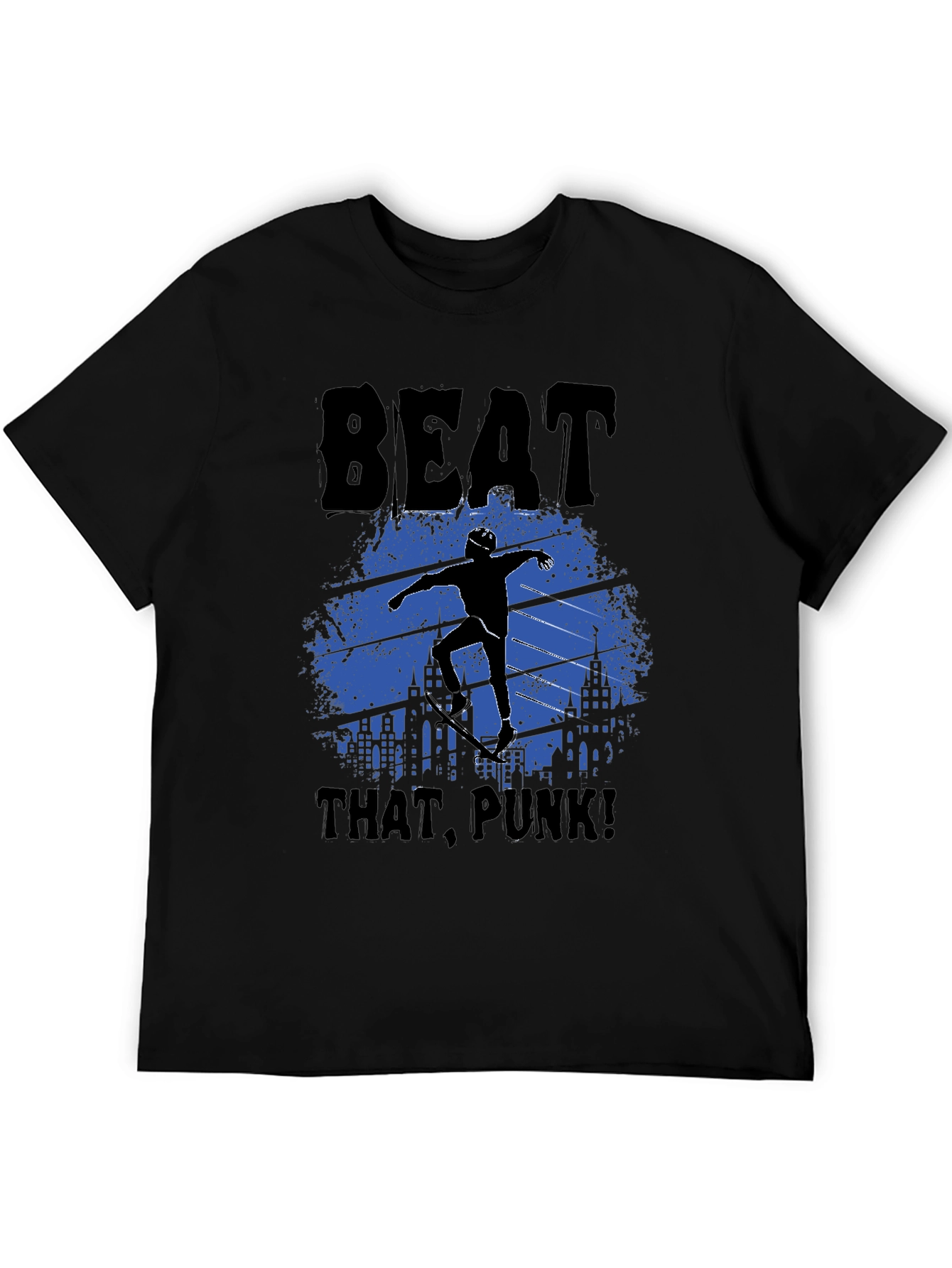 Beat That Punk! Skater Graphic Tee - Black
