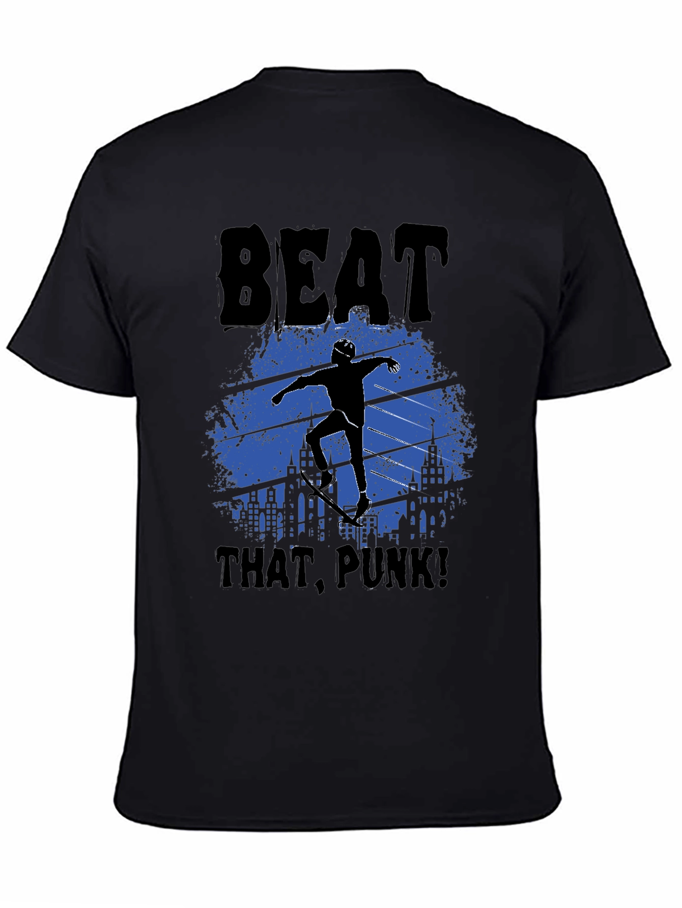 Beat That Punk! Skater Graphic Tee - Black