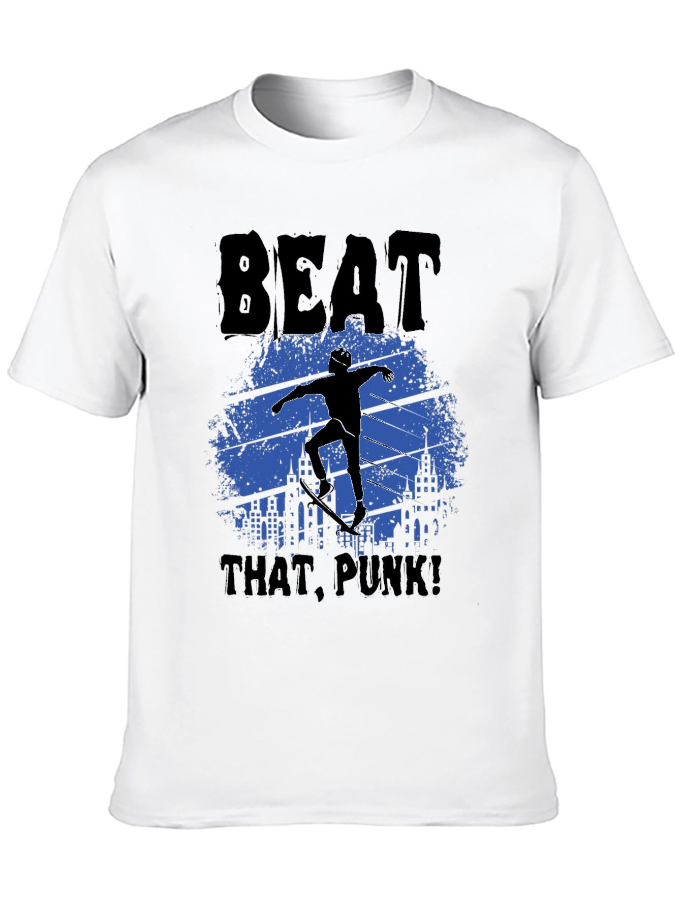 Beat That Punk! Skater Graphic Tee - Black