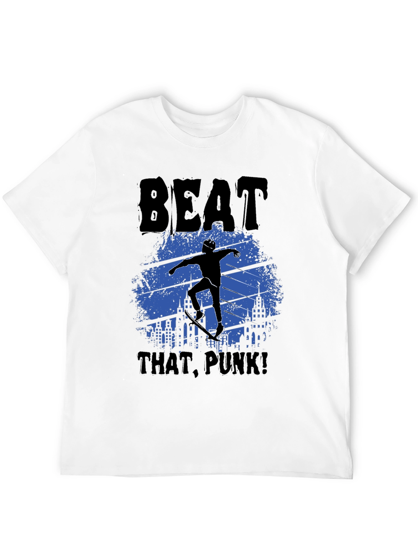 Beat That Punk! Skater Graphic Tee - Black