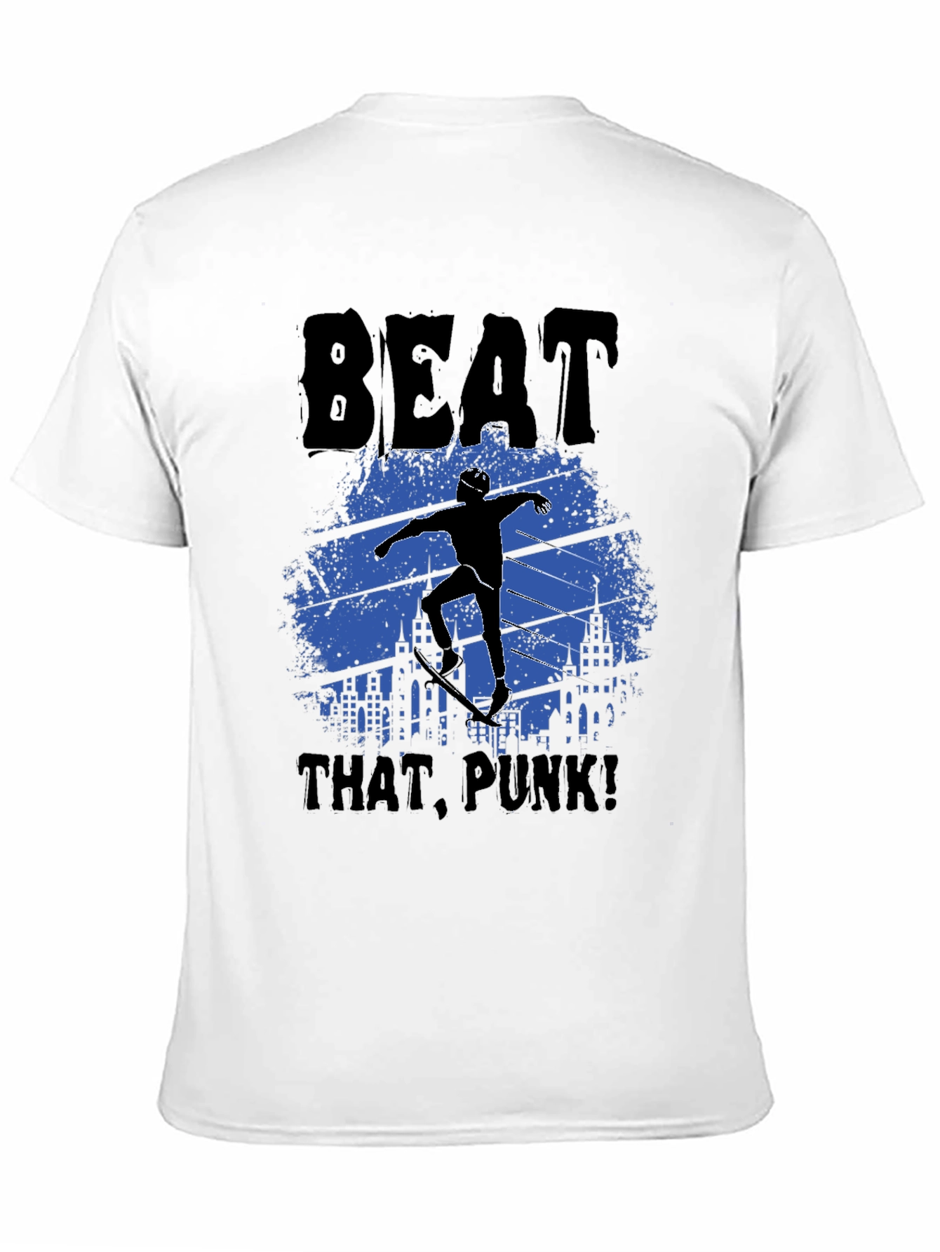 Beat That Punk! Skater Graphic Tee - Black
