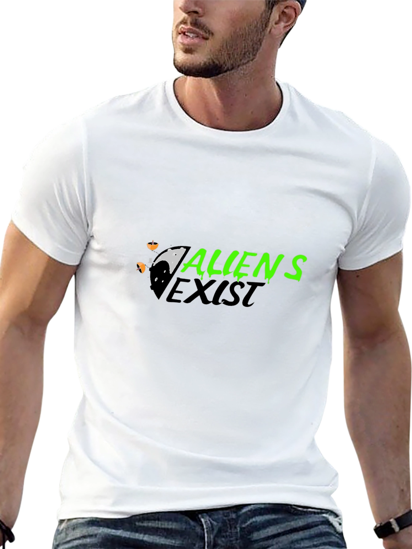 Aliens Exist Black Graphic Tee