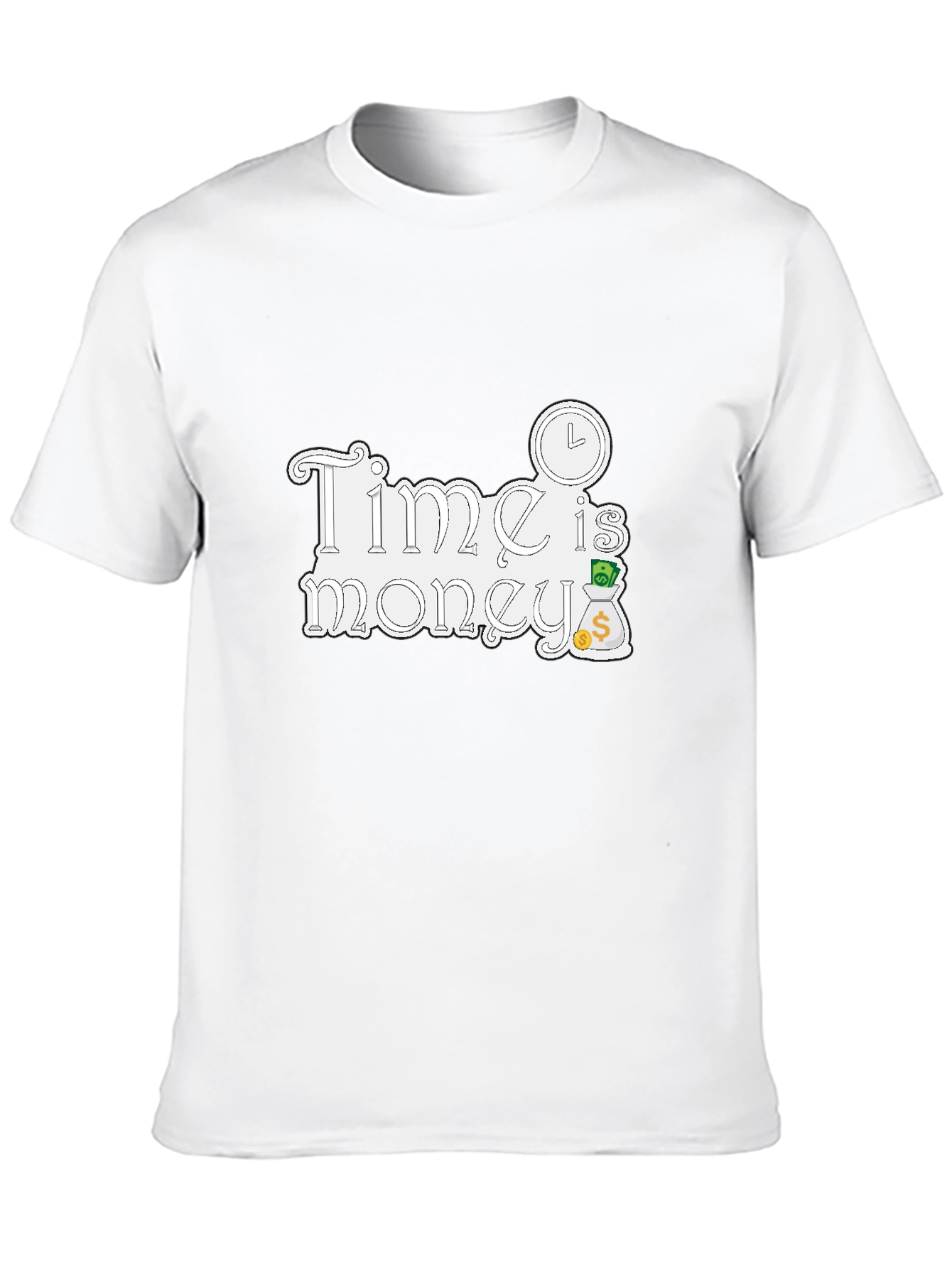 Time is Money Graphic Tee - Black Cotton T-Shirt
