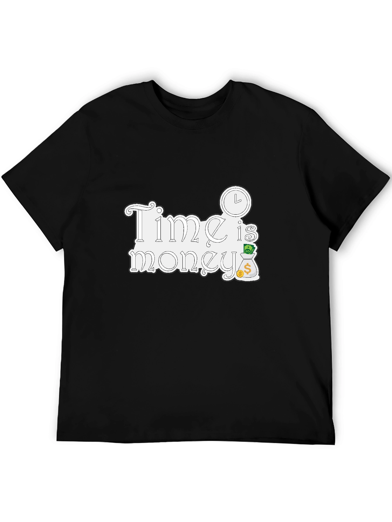 Time is Money Graphic Tee - Black Cotton T-Shirt