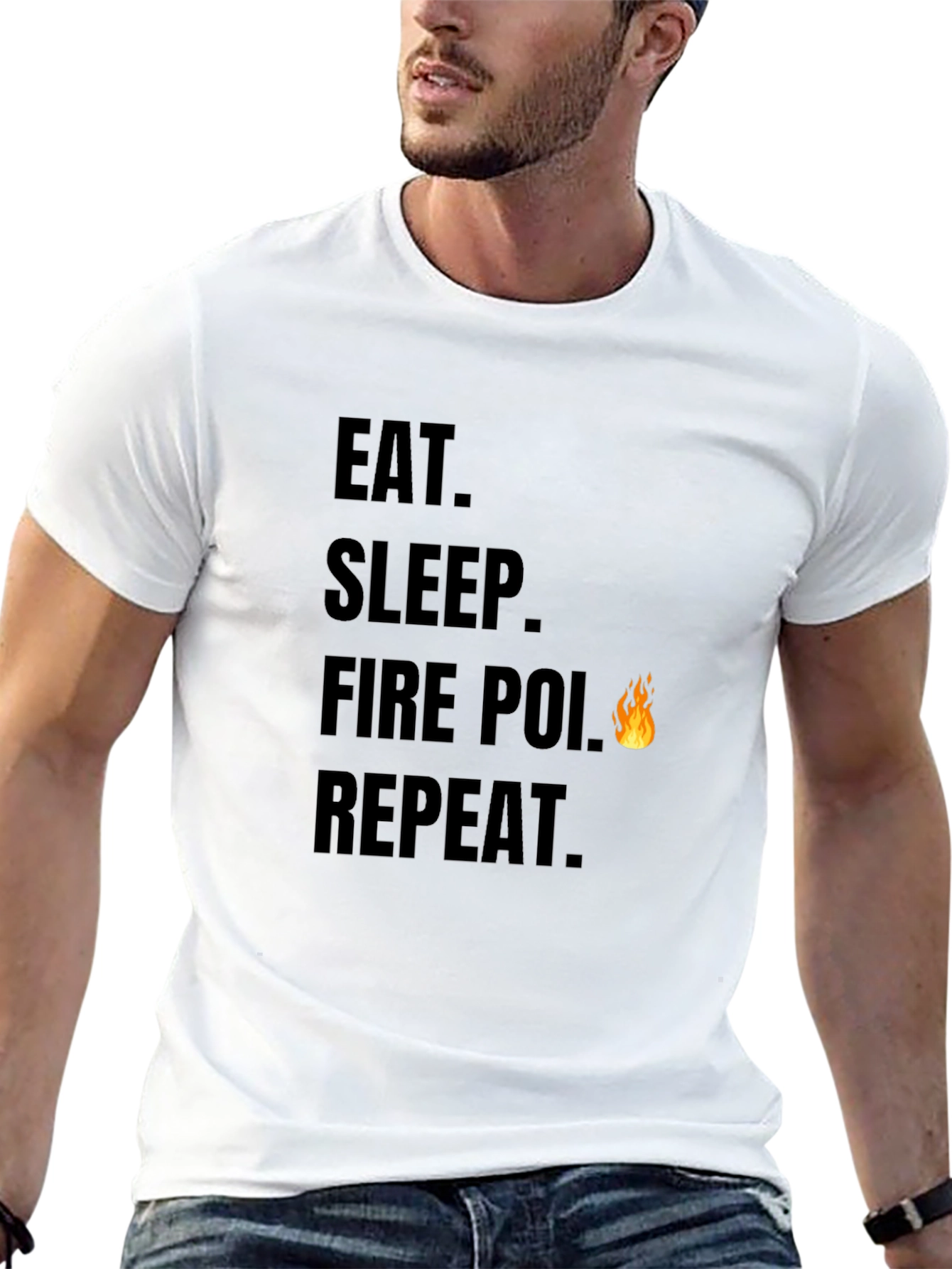 Eat Sleep Fire Poi Repeat Black T-Shirt