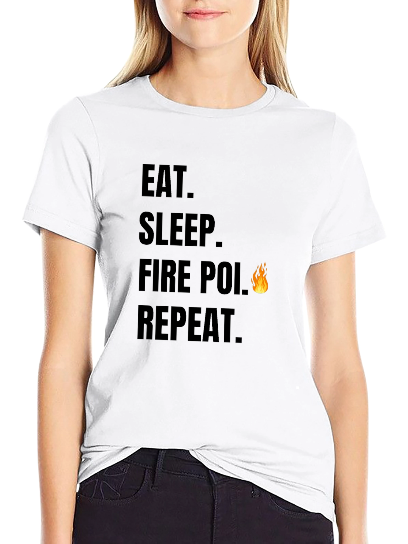 Eat Sleep Fire Poi Repeat Black T-Shirt