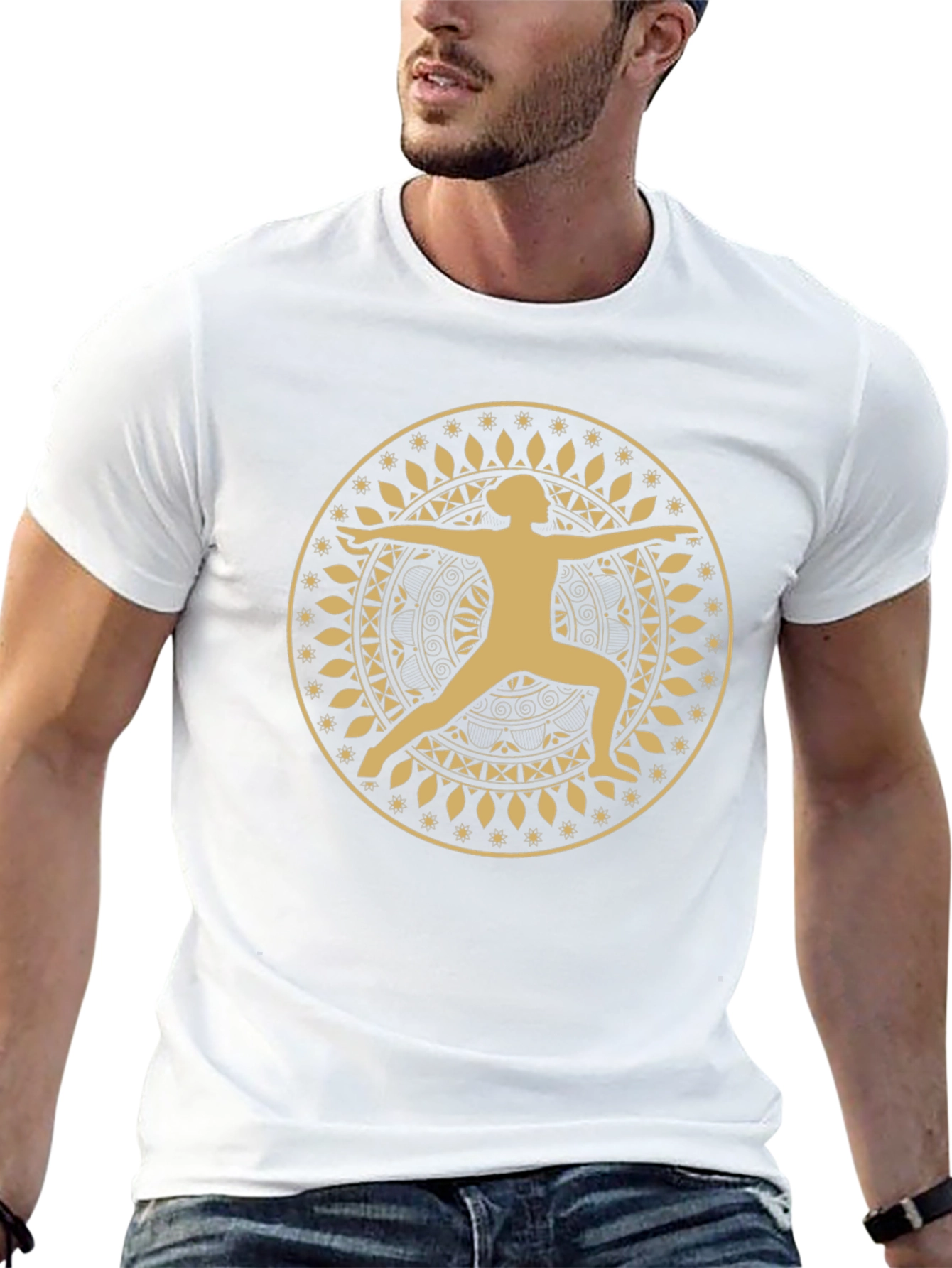 Yoga Mandala T-Shirt - Warrior Pose Graphic Tee