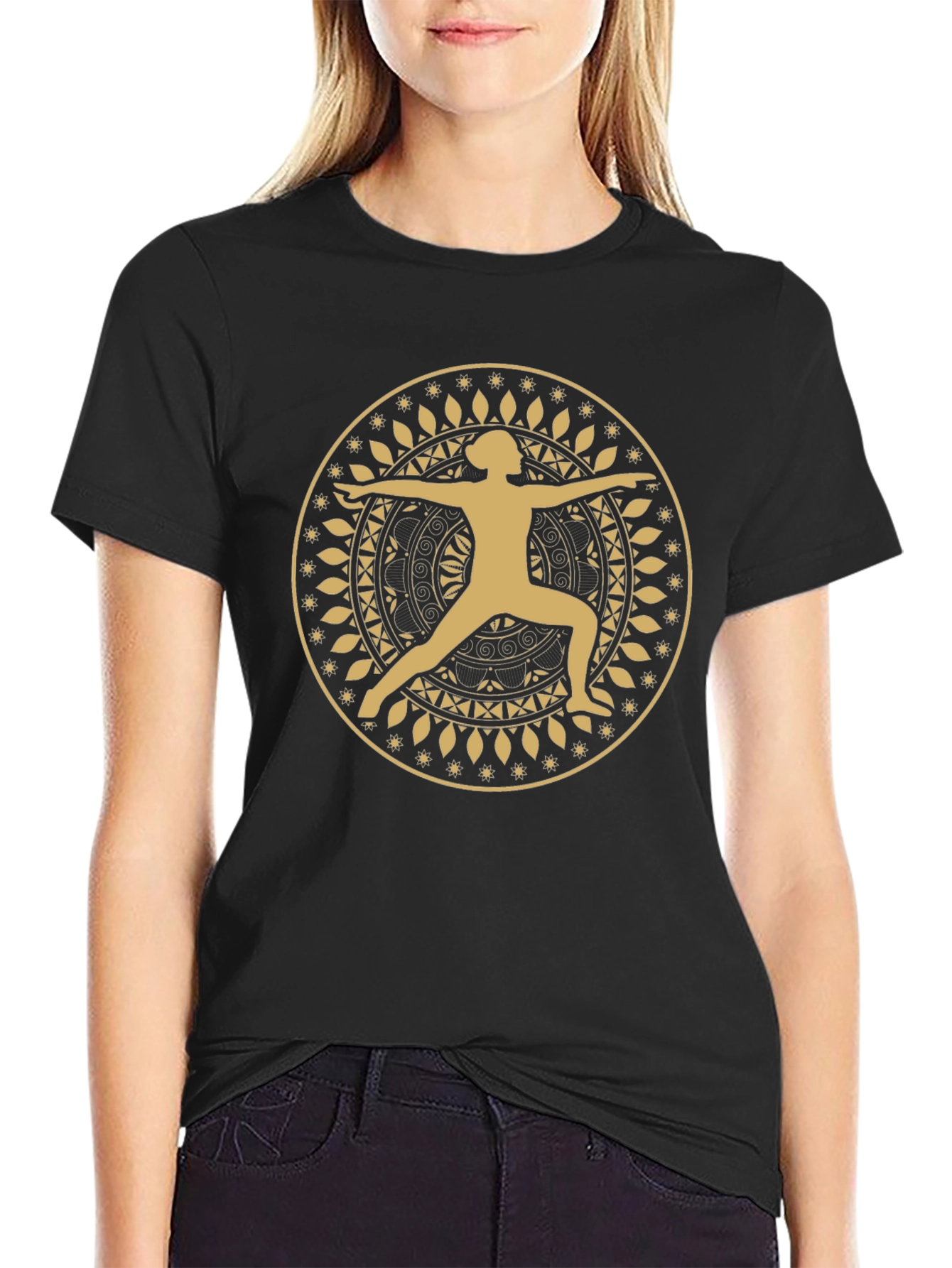 Yoga Mandala T-Shirt - Warrior Pose Graphic Tee