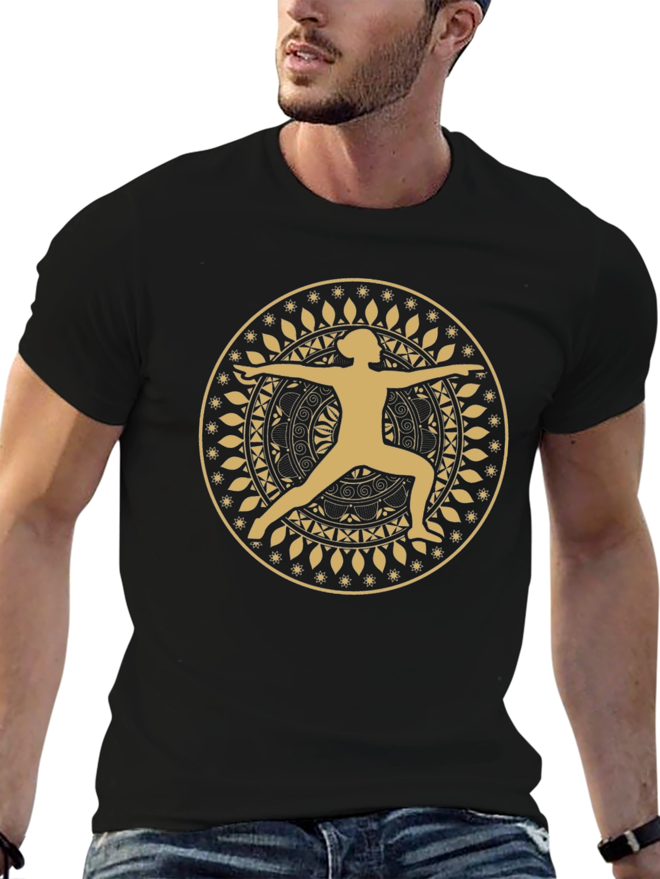 Yoga Mandala T-Shirt - Warrior Pose Graphic Tee