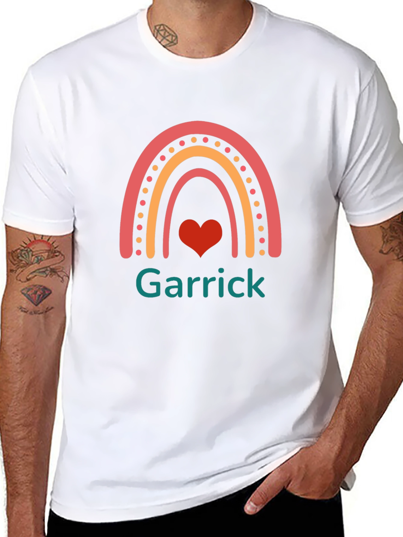 Rainbow Heart Personalized T-Shirt