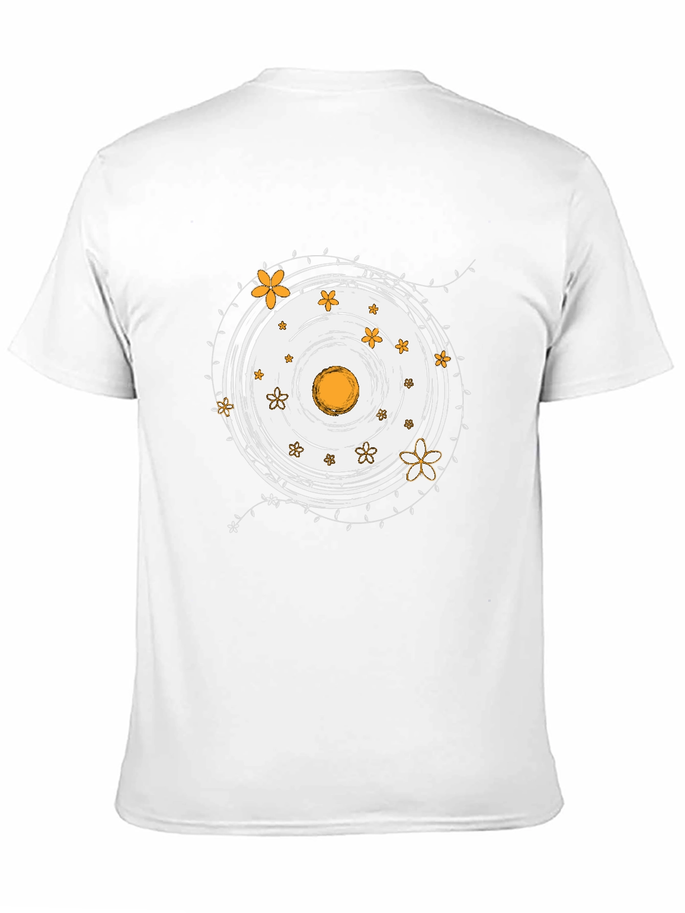 Floral Circle Graphic Black Tee