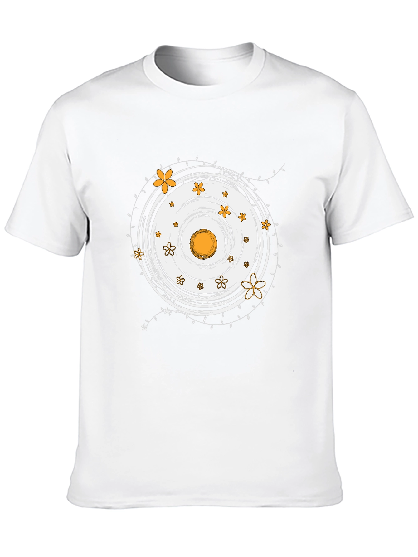 Floral Circle Graphic Black Tee