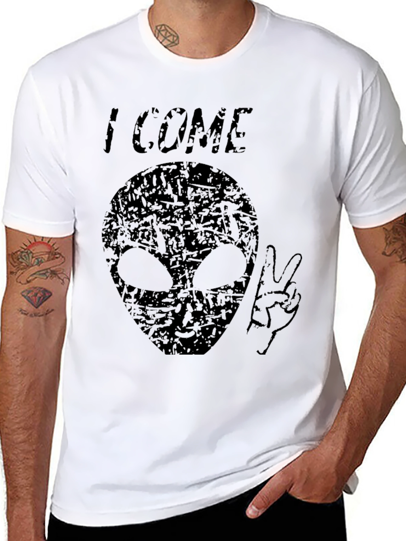 I Come In Peace Alien Graphic T-Shirt