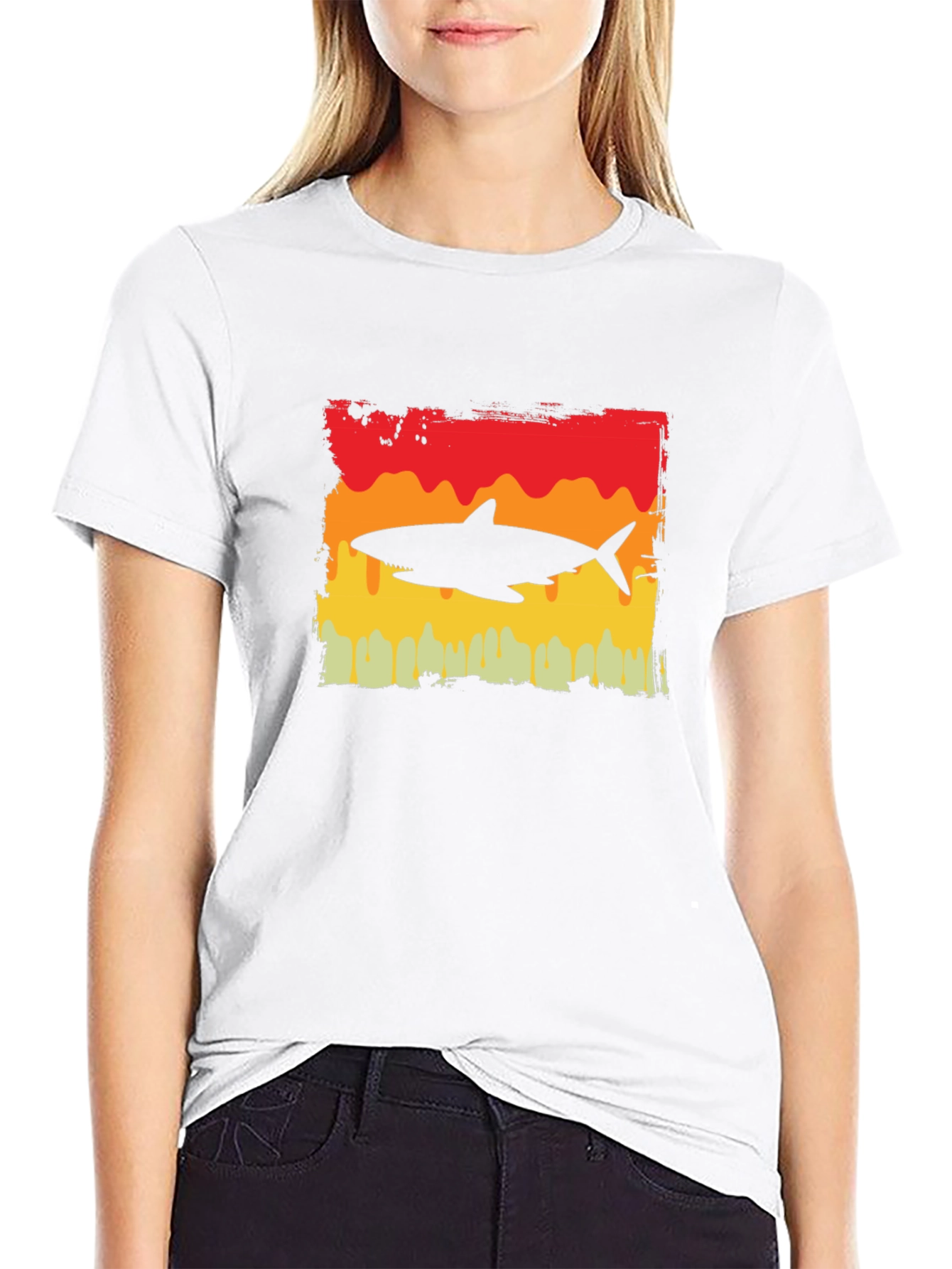 Retro Shark Graphic T-Shirt - Stylish Cotton Tee