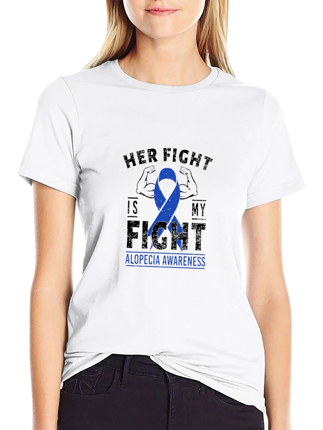 Alopecia Awareness T-Shirt: Her Fight Is My Fight
