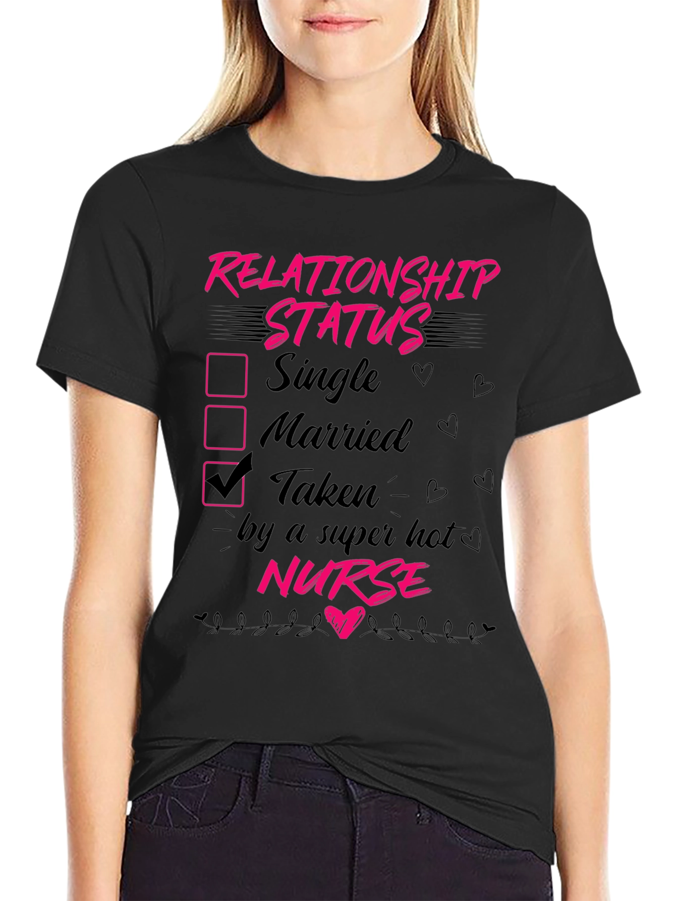 Taken by a Hot Nurse T-Shirt Novelty Graphic Tee