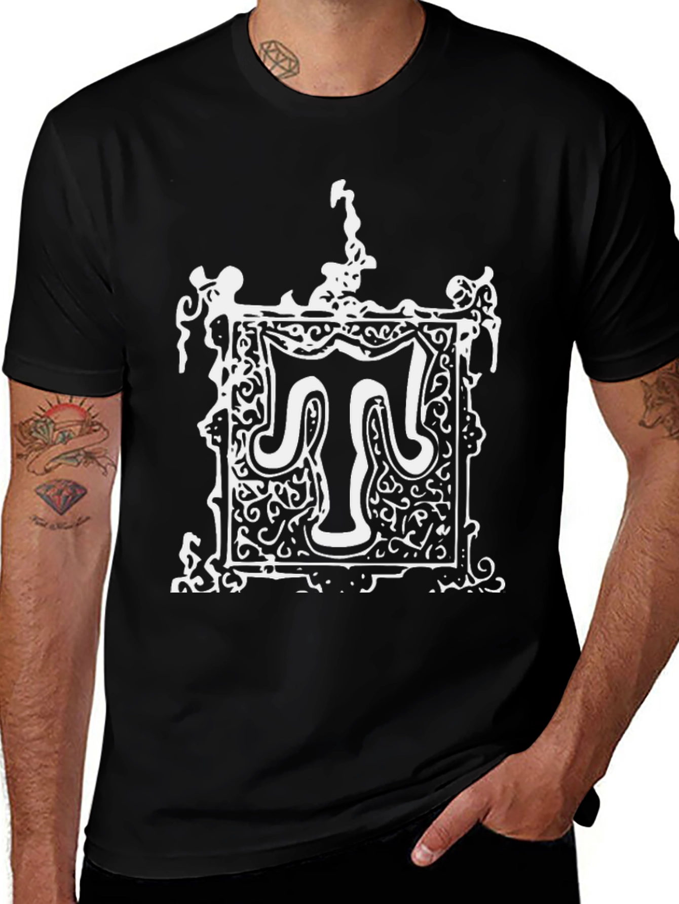 Monogram T-Shirt: Ornate Letter Graphic Tee
