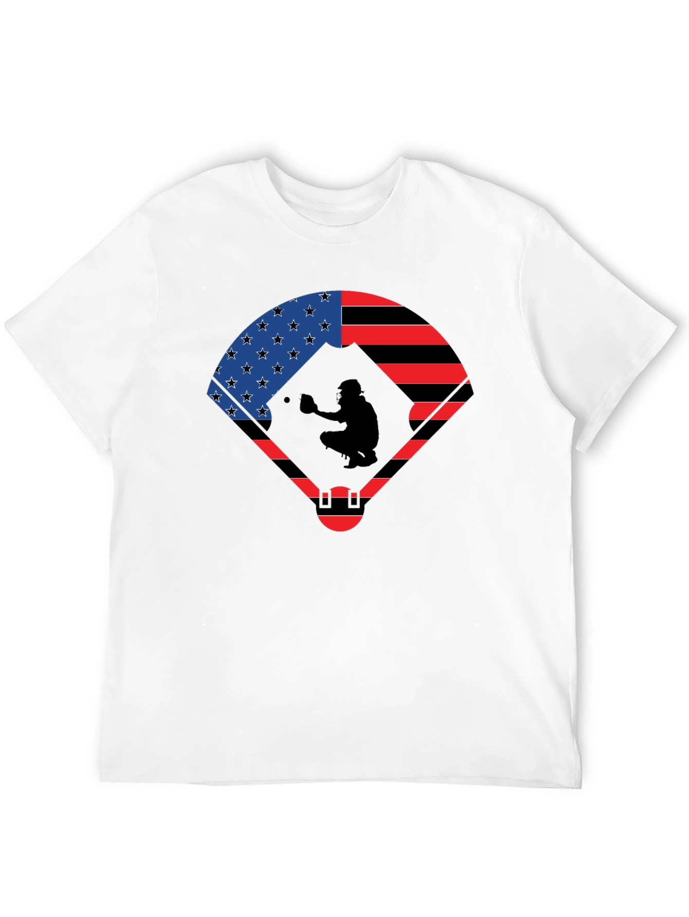Patriotic Baseball Catcher T-Shirt