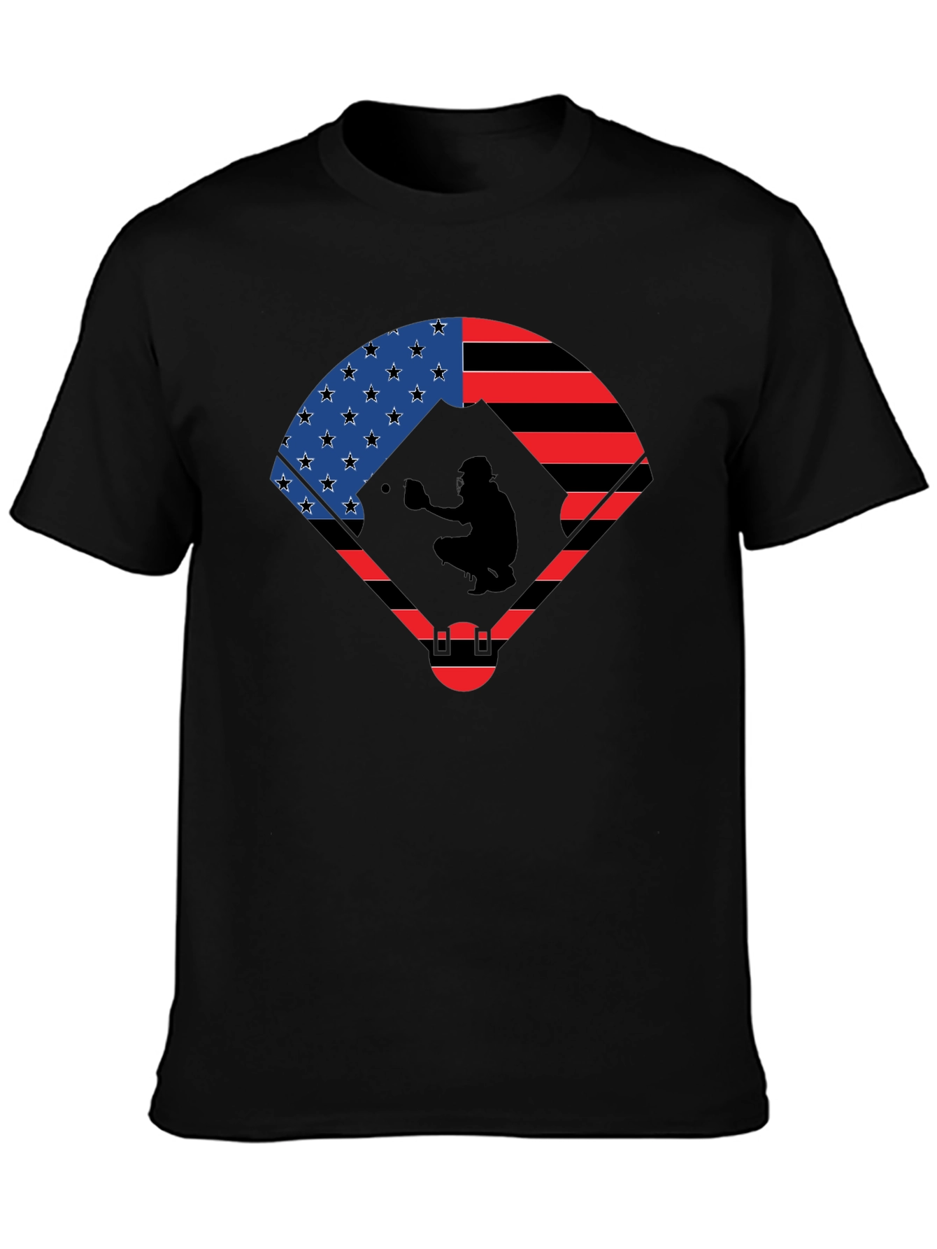 Patriotic Baseball Catcher T-Shirt