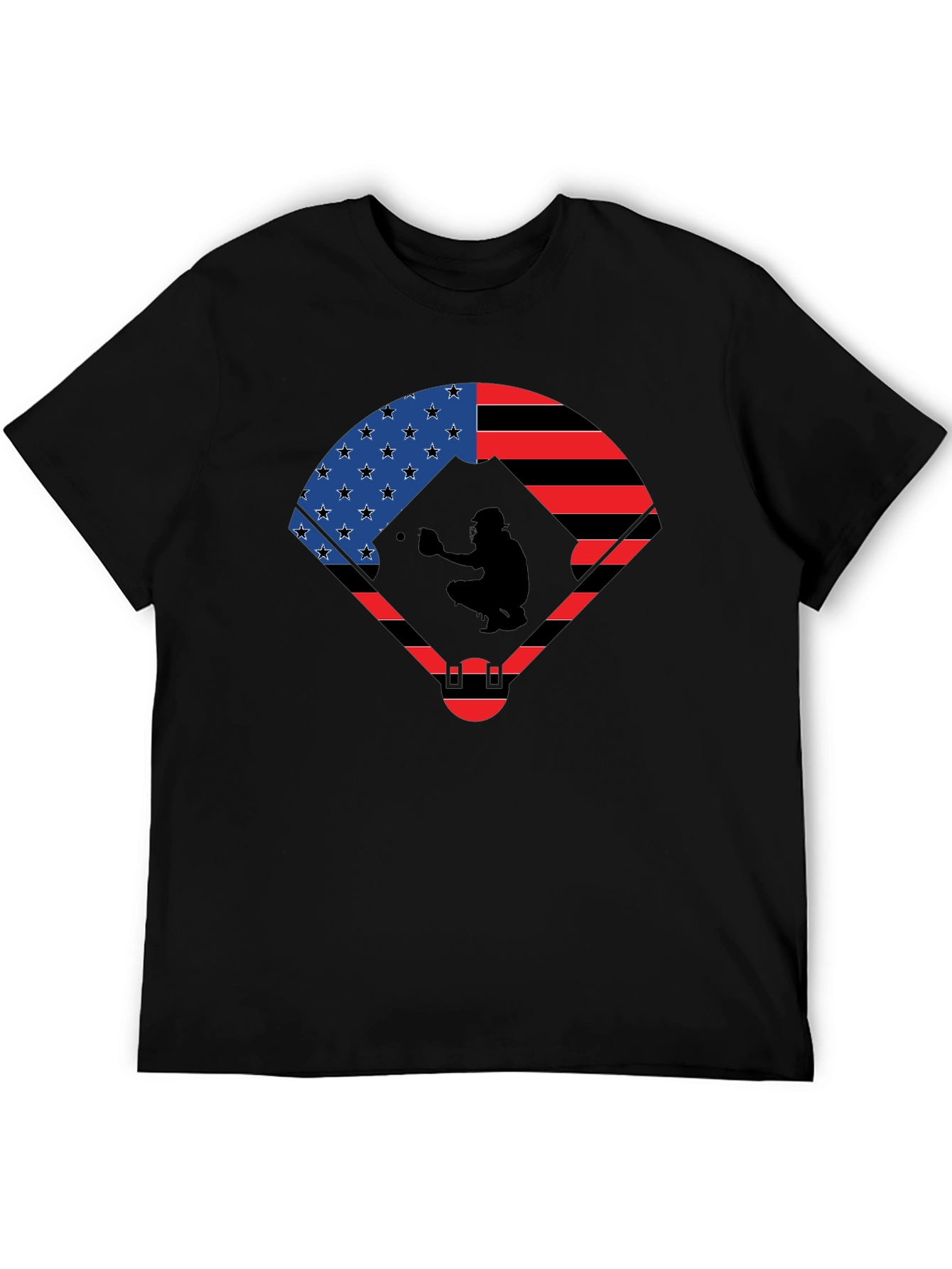 Patriotic Baseball Catcher T-Shirt