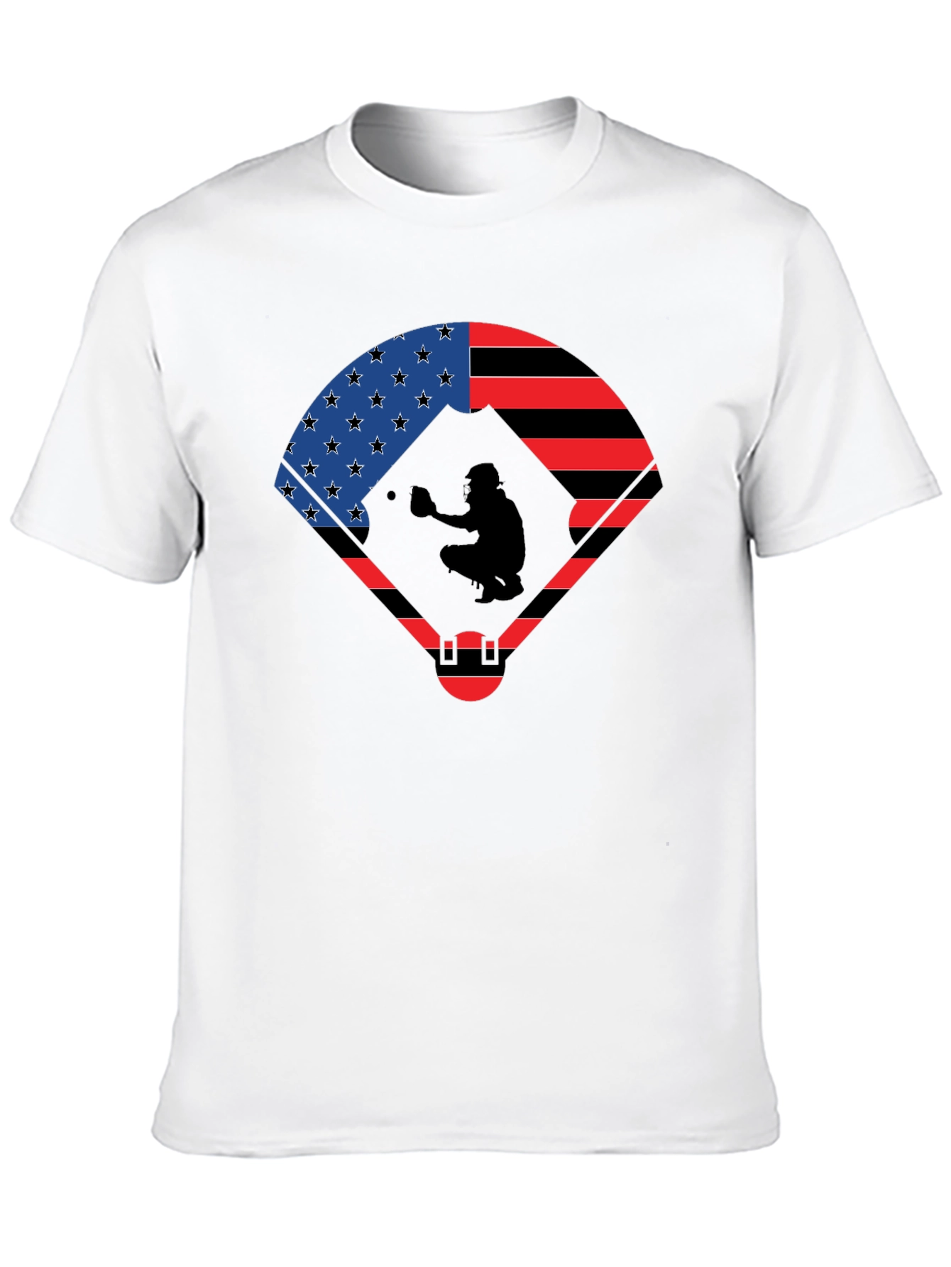 Patriotic Baseball Catcher T-Shirt