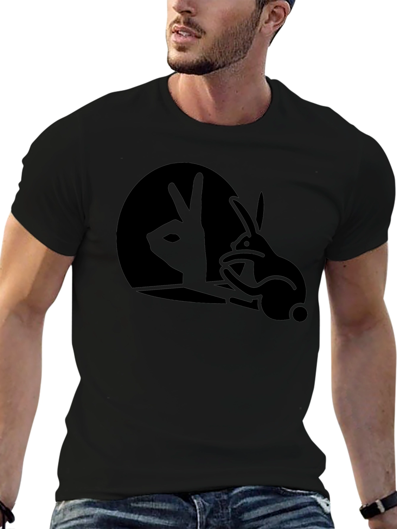 Rabbit Shadow T-Shirt - Black