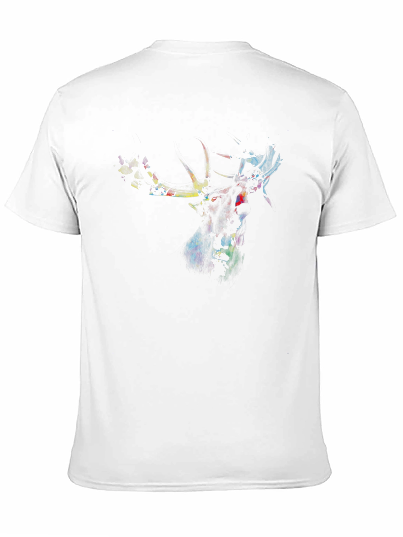 Abstract Deer Graphic Black T-Shirt