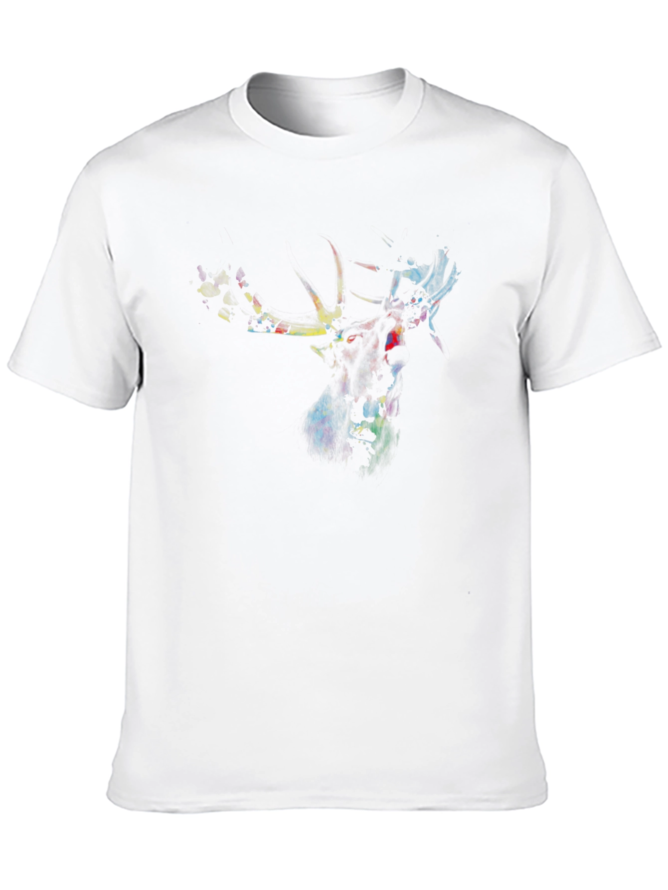Abstract Deer Graphic Black T-Shirt