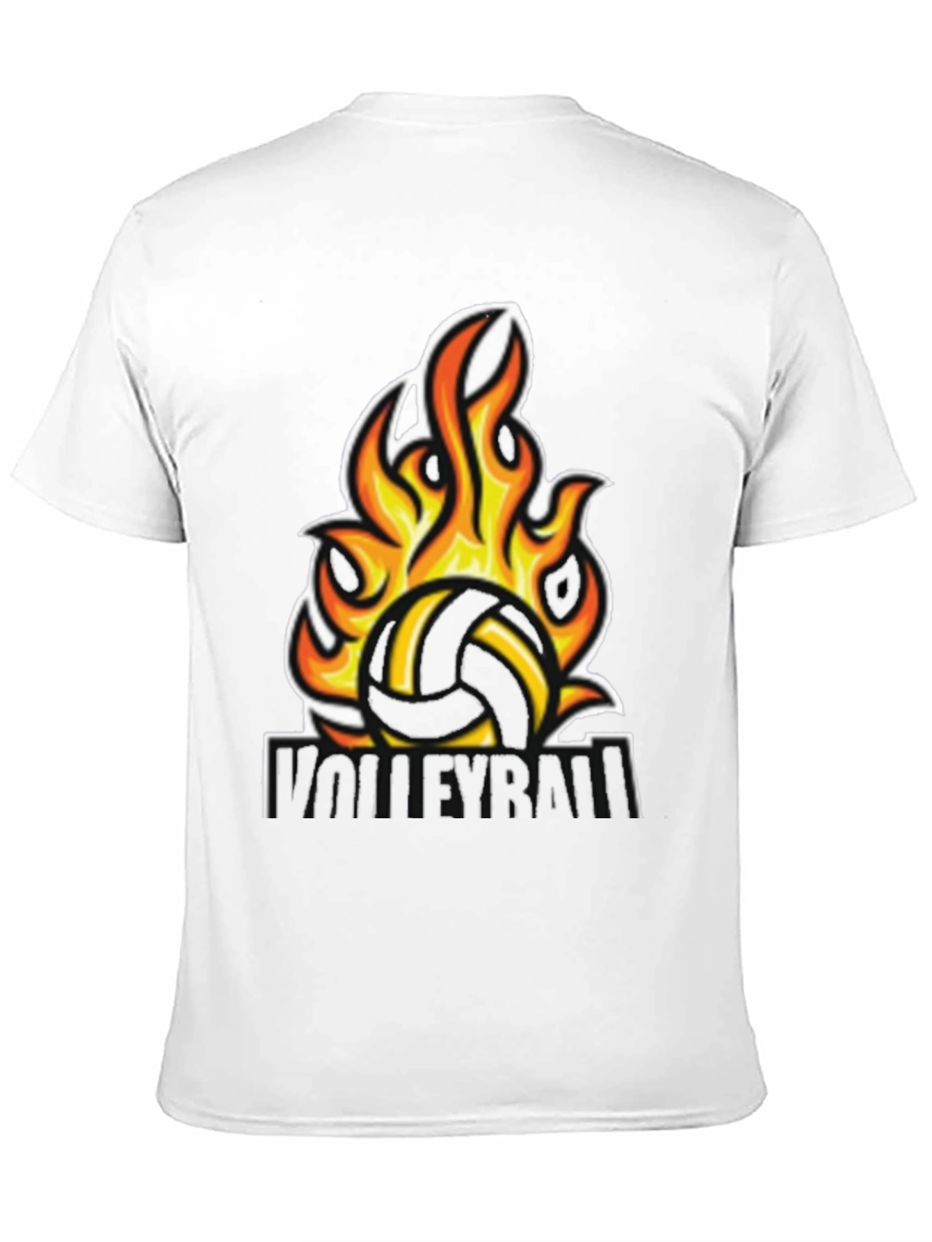 Fiery Volleyball Graphic Tee - Black