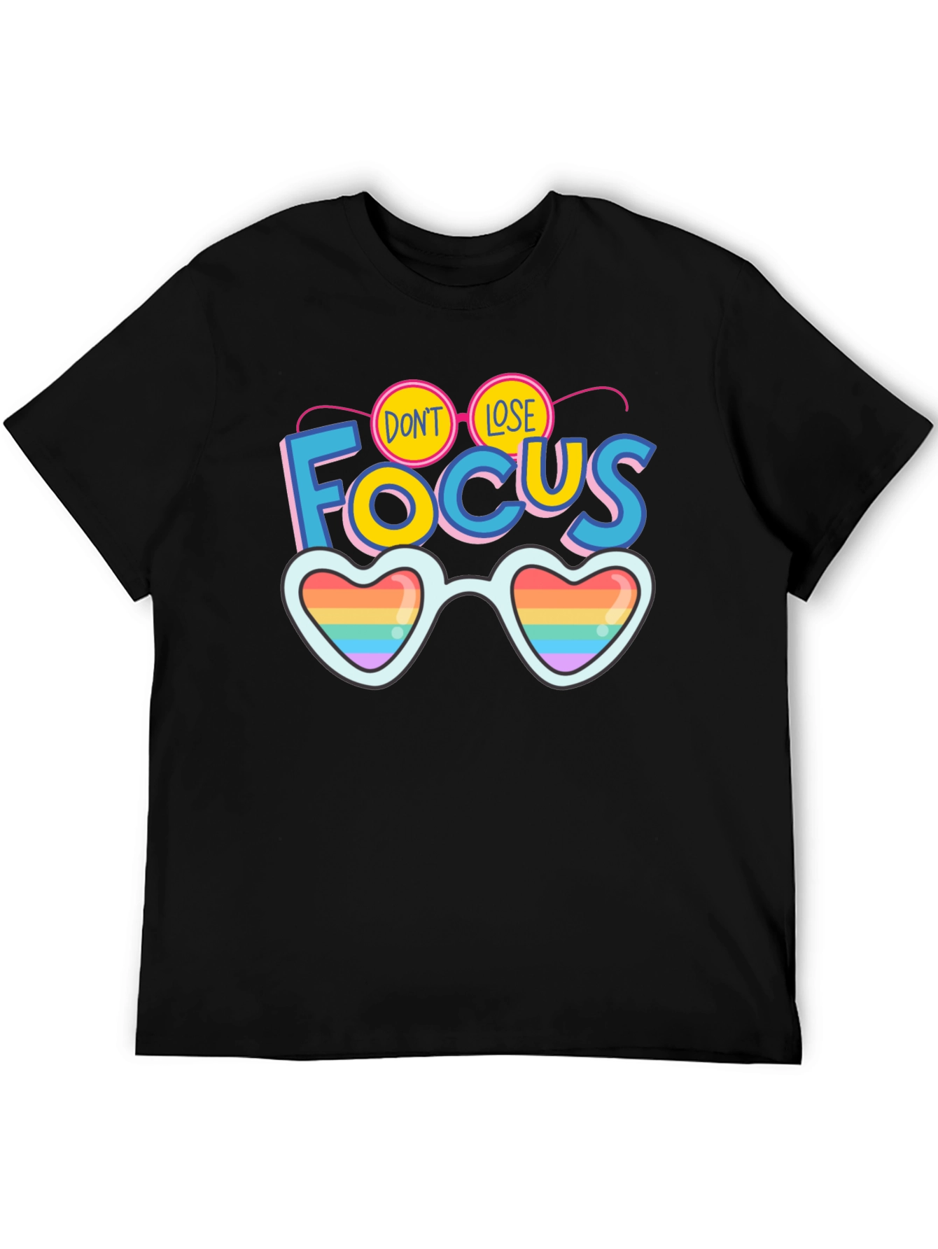 Dont Lose Focus Pride Rainbow Heart Sunglasses T-Shirt