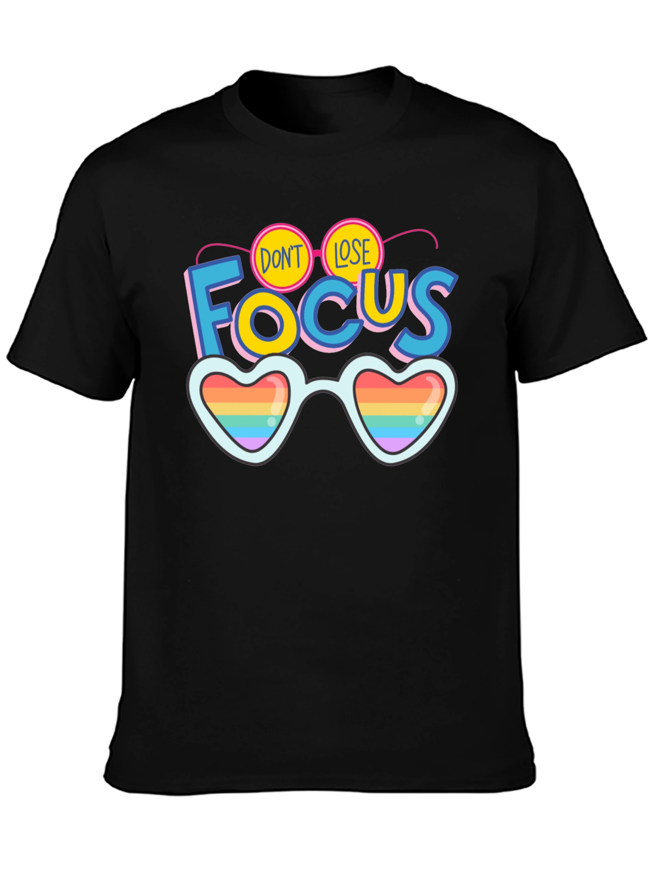 Dont Lose Focus Pride Rainbow Heart Sunglasses T-Shirt