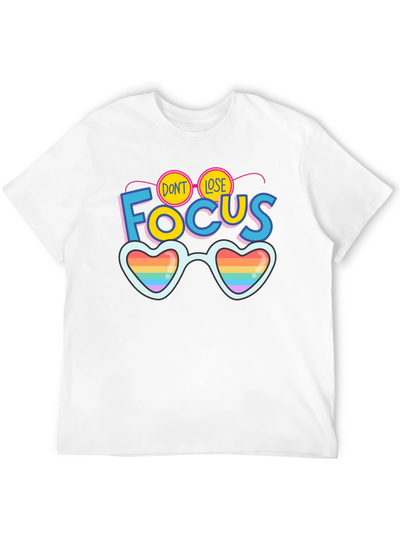 Dont Lose Focus Pride Rainbow Heart Sunglasses T-Shirt
