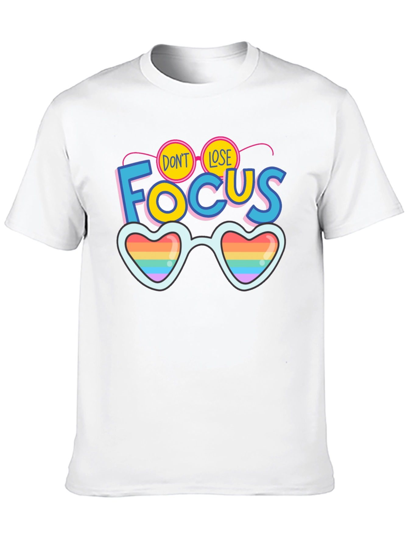 Dont Lose Focus Pride Rainbow Heart Sunglasses T-Shirt