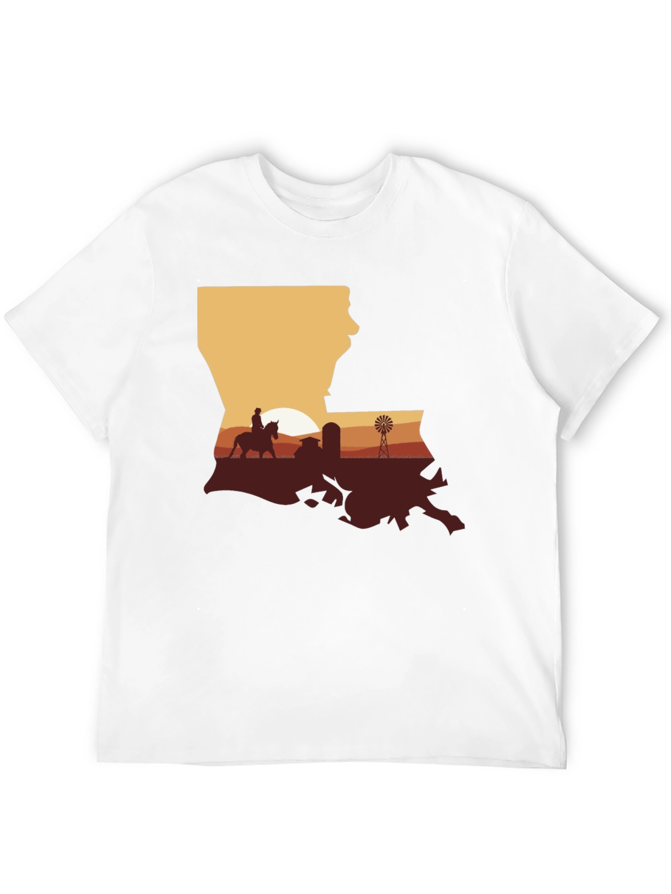 Louisiana Sunset Farm Graphic Tee - Black