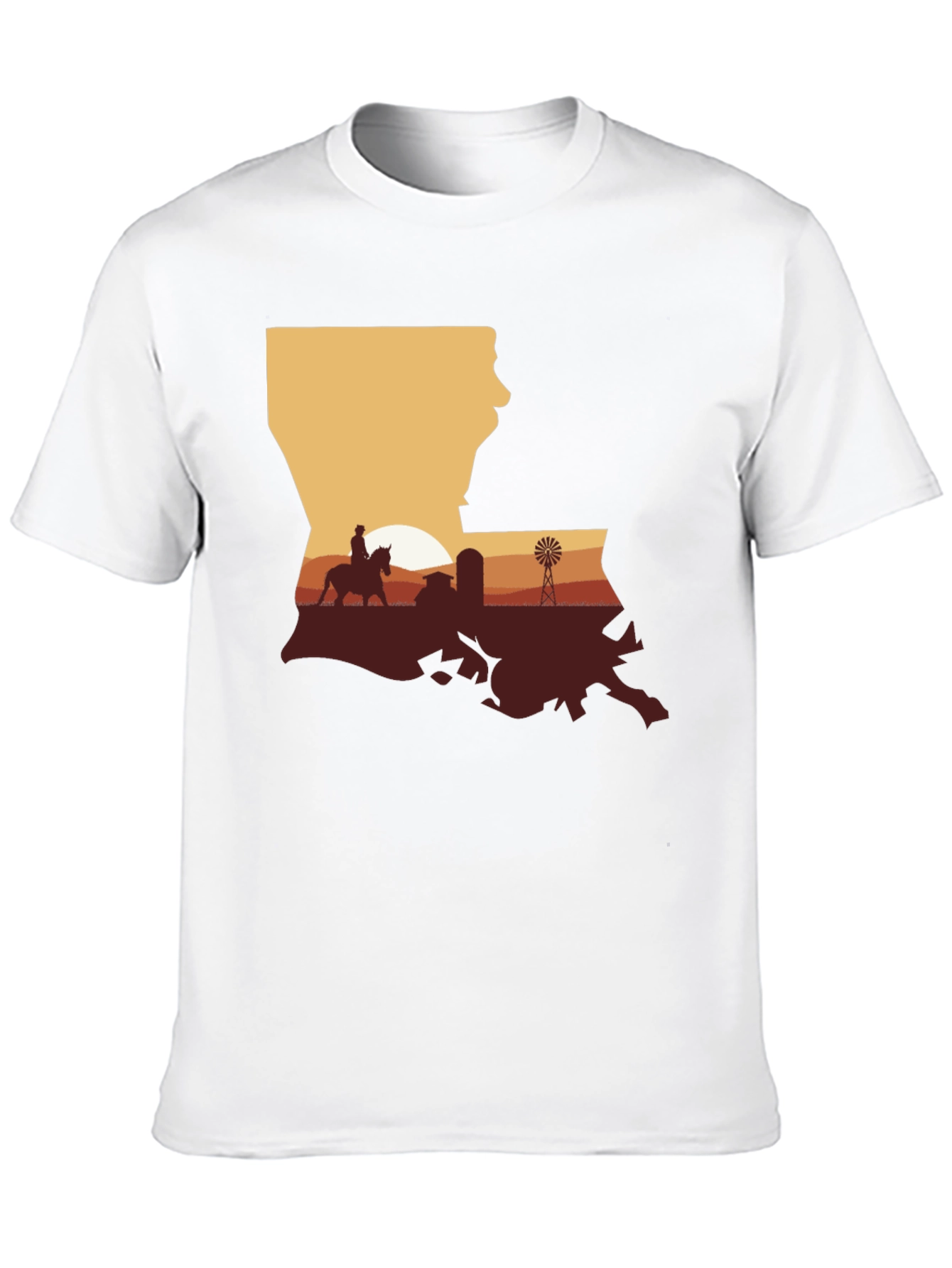 Louisiana Sunset Farm Graphic Tee - Black