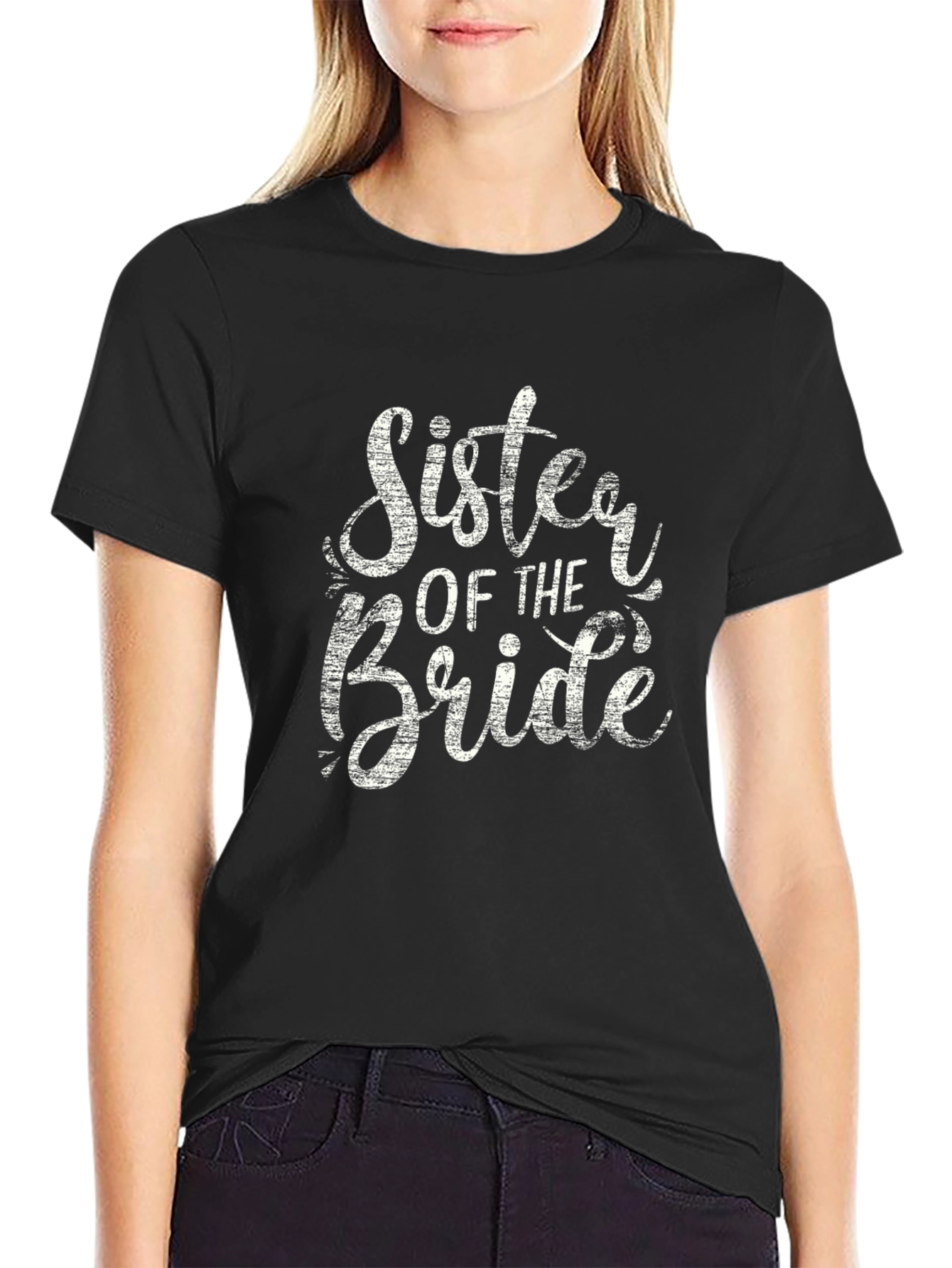 Sister of the Bride Black Graphic Tee