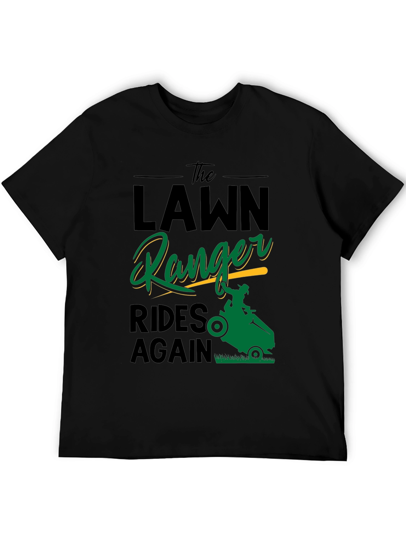 Lawn Ranger Rides Again Black Graphic Tee